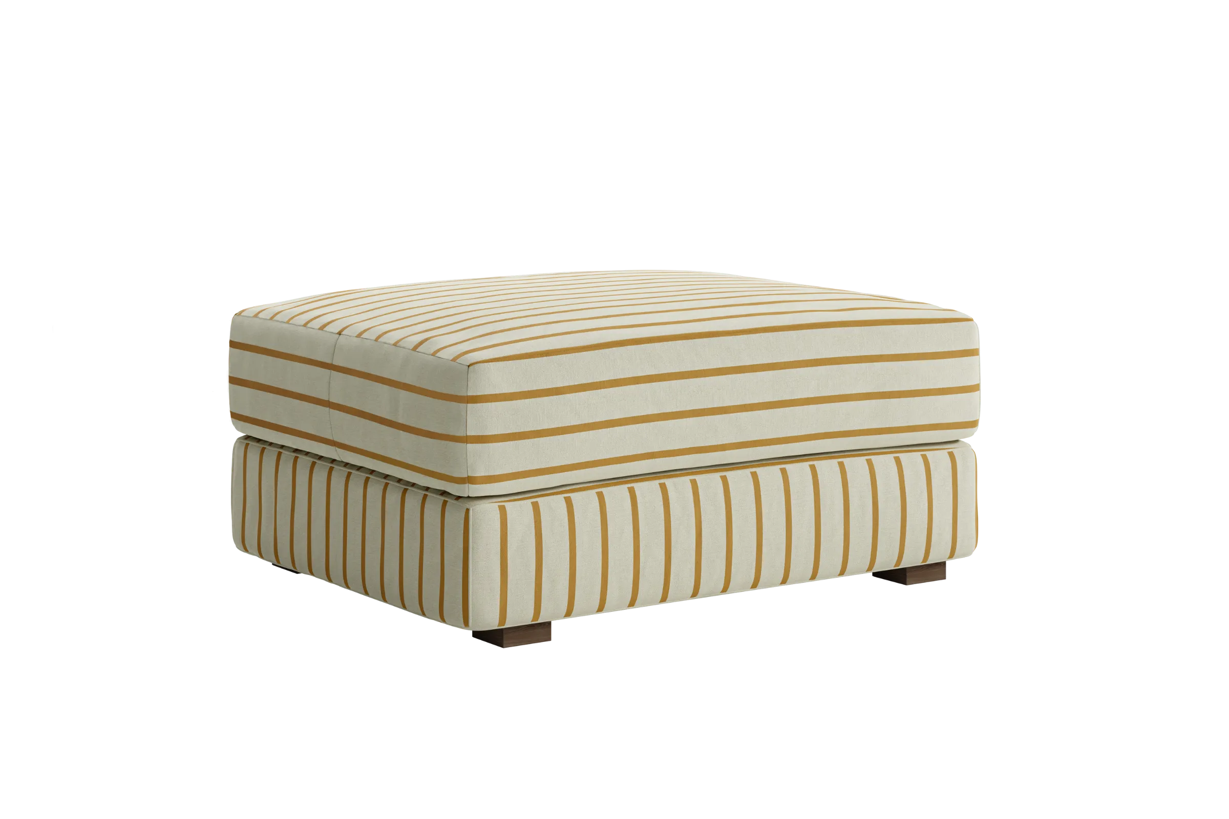 The Elevate Ottoman in a Striped Hemp Blend
