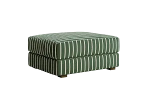 The Elevate Ottoman in a Striped Hemp Blend