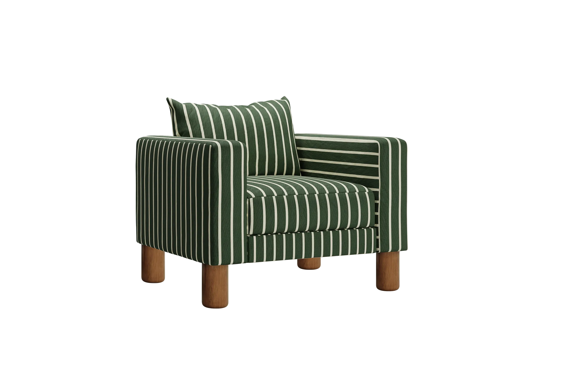 The Essential Club Chair in Striped Hemp Blend