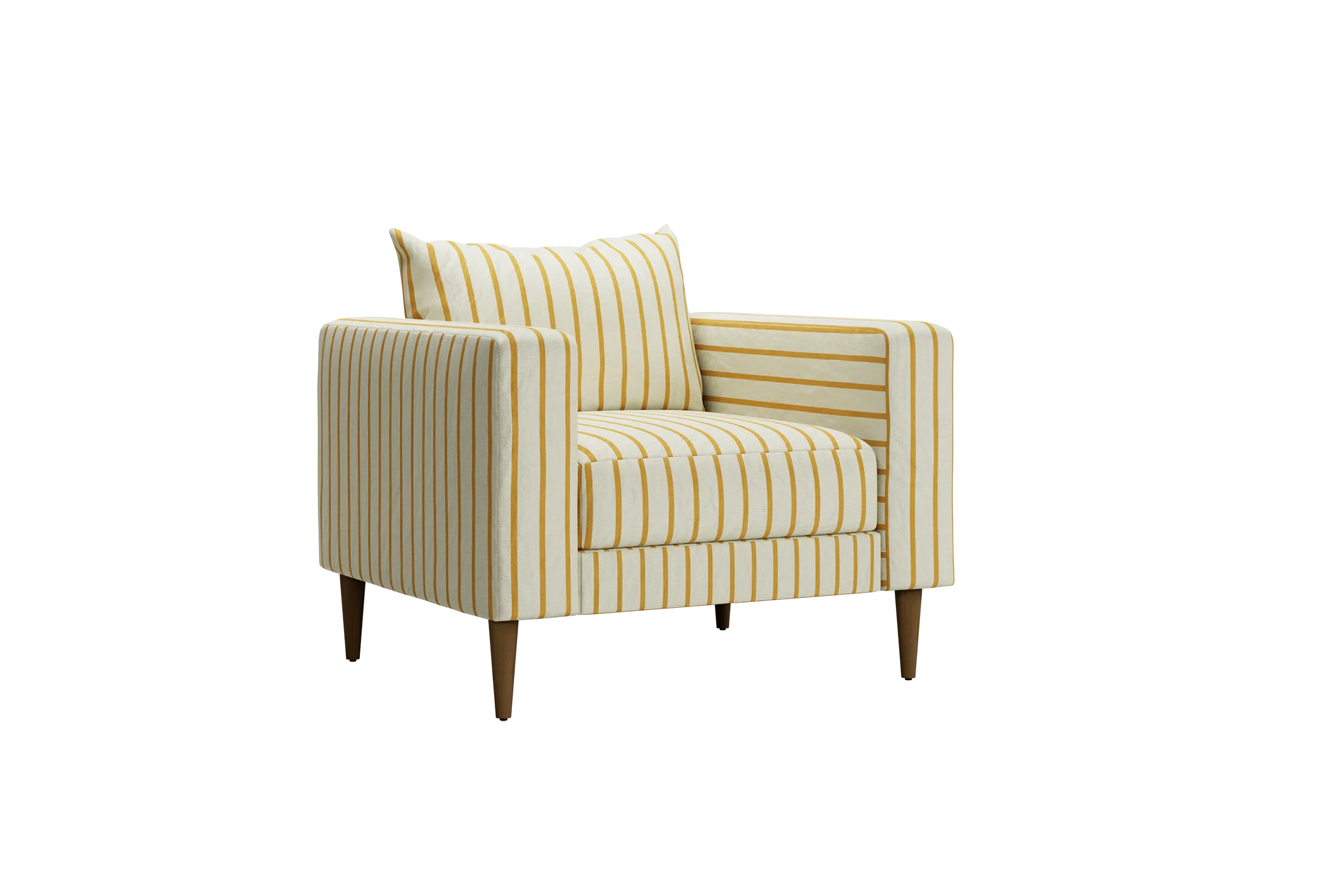 The Essential Club Chair in Striped Hemp Blend