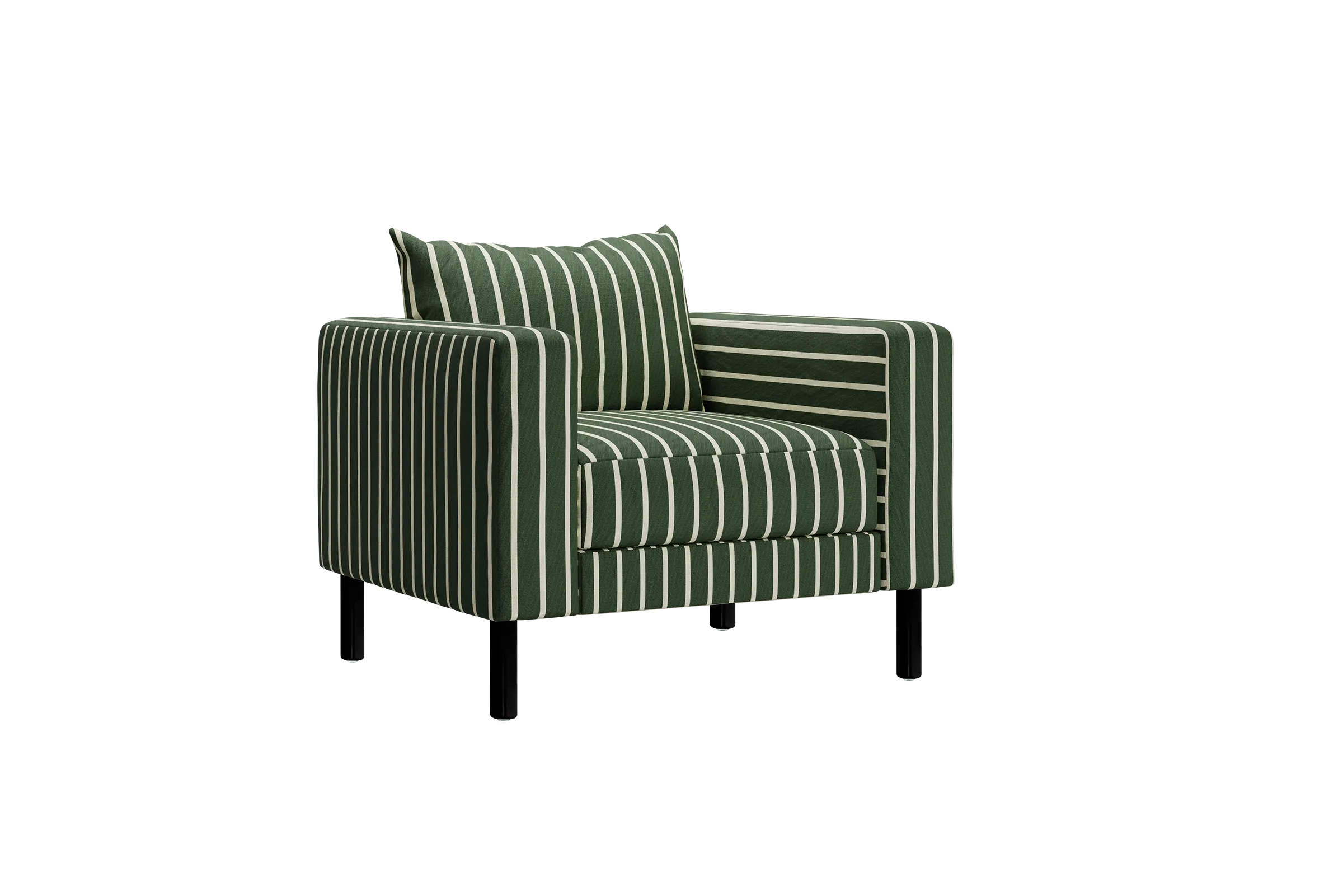 The Essential Club Chair in Striped Hemp Blend