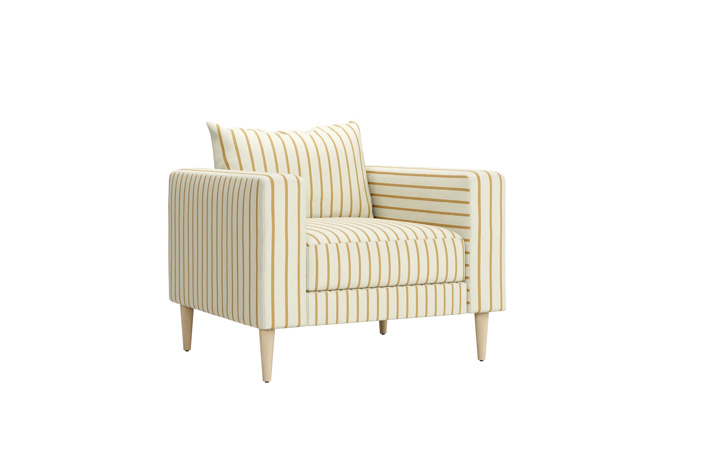 The Essential Club Chair in Striped Hemp Blend