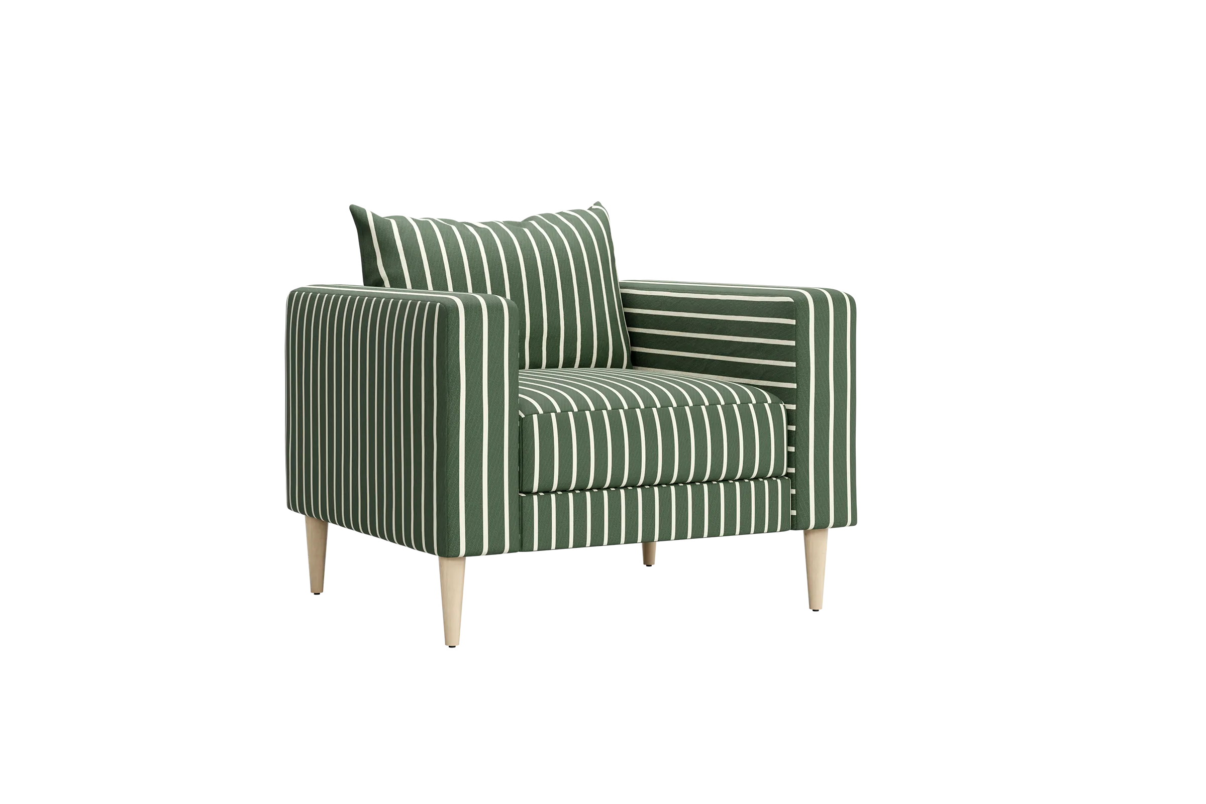 The Essential Club Chair in Striped Hemp Blend