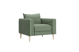 The Essential Club Chair in Striped Hemp Blend