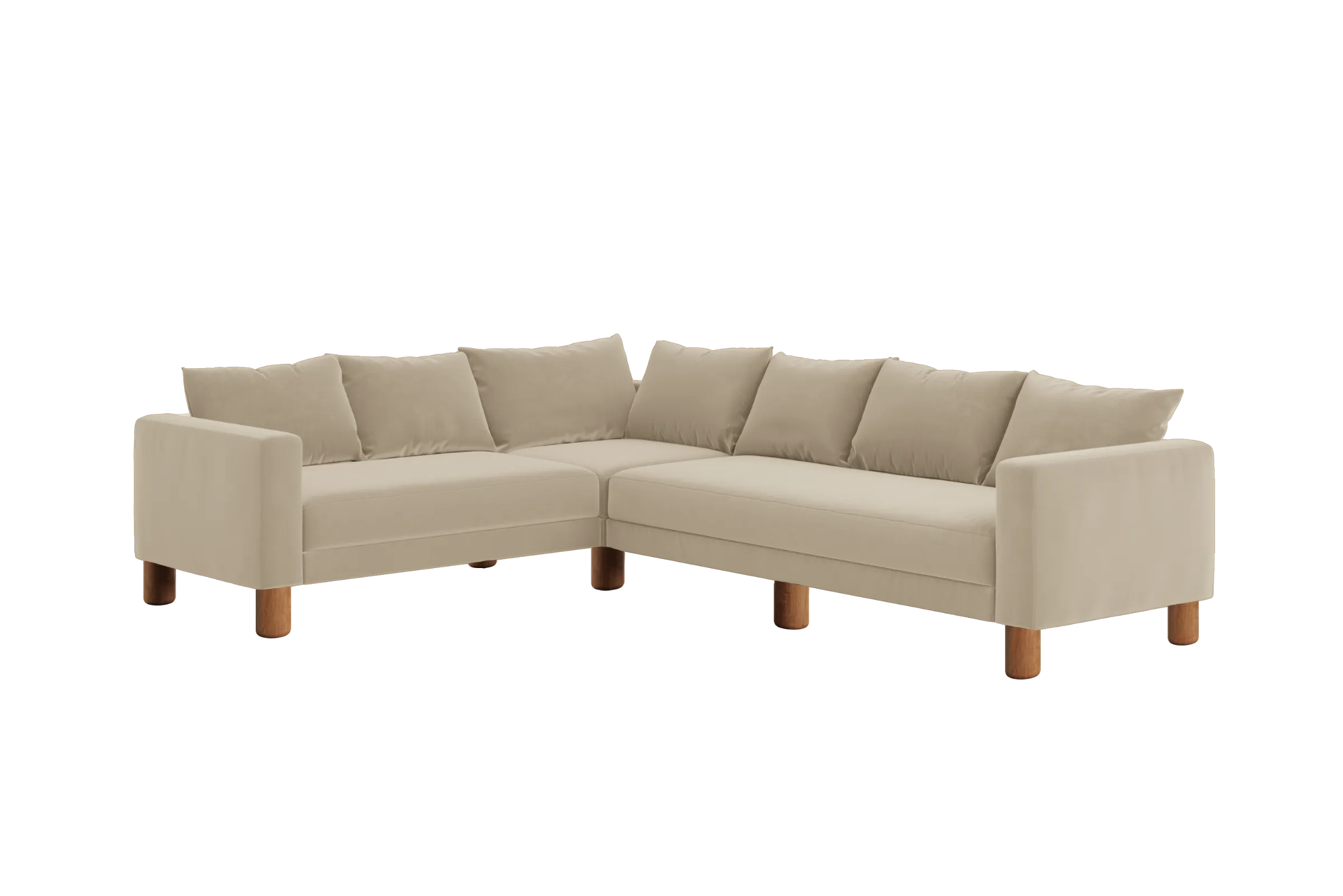 The Essential Corner Sectional (6 Seat) in Recycled Velvet