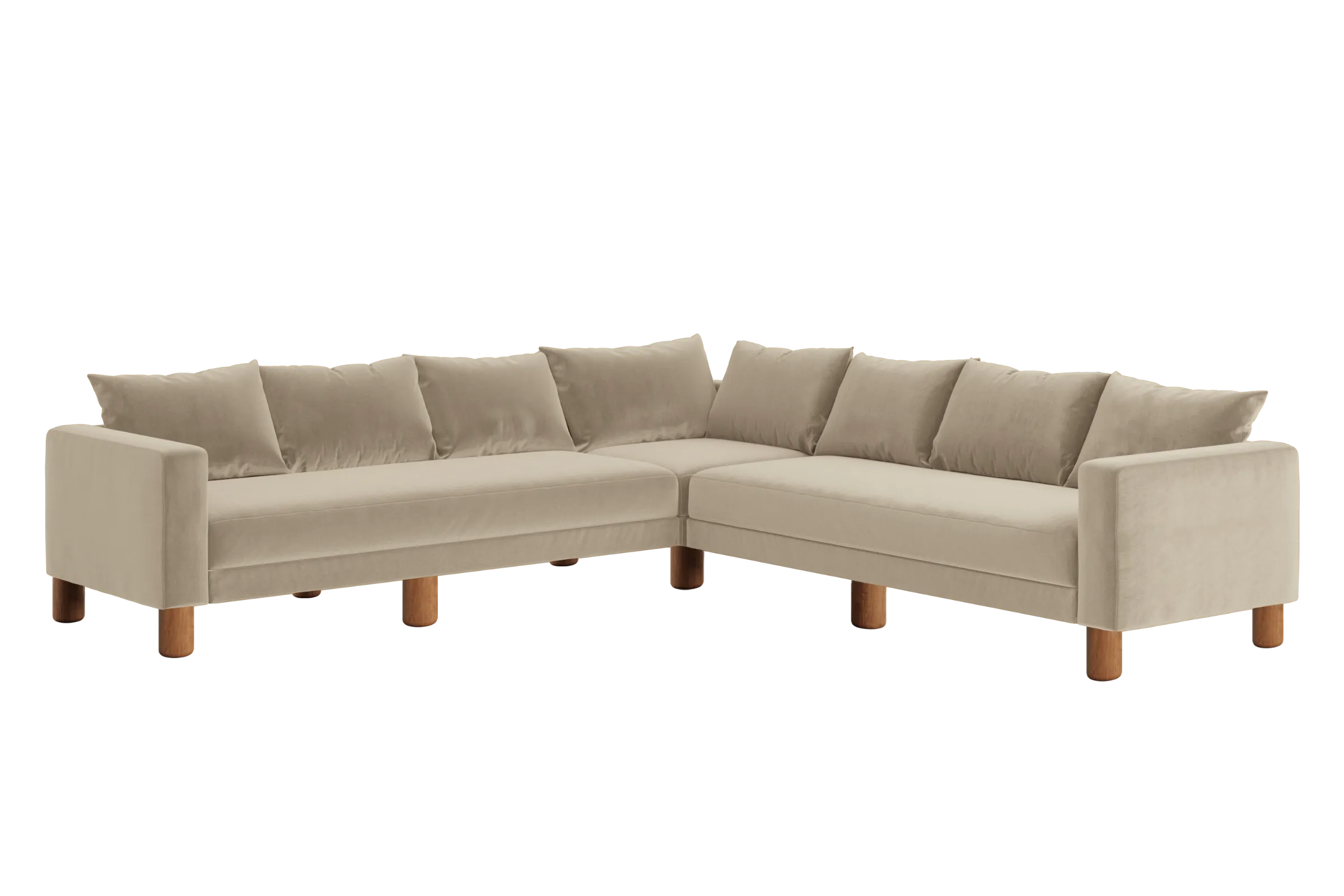 The Essential Corner Sectional (7 Seat) in Recycled Velvet