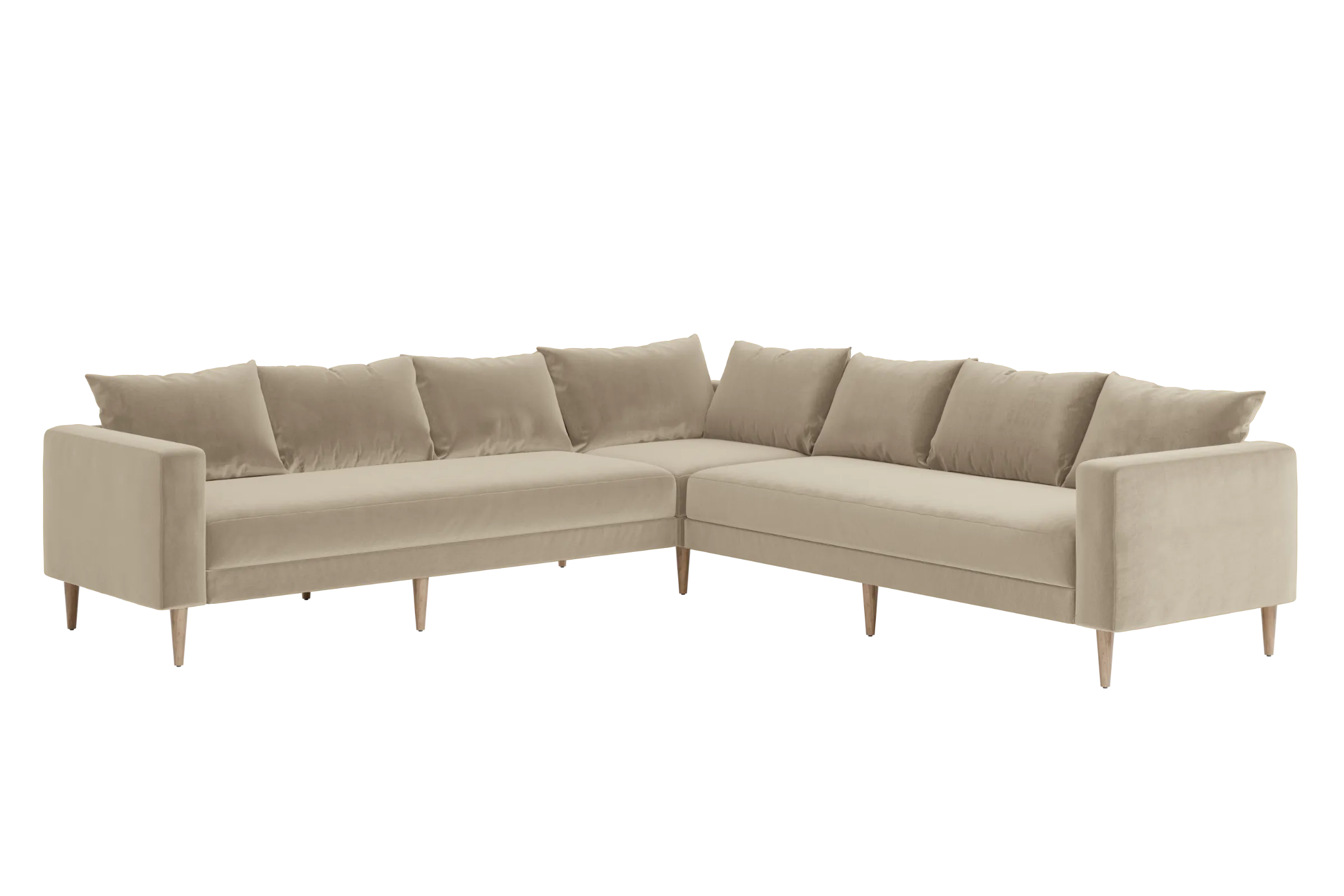 The Essential Corner Sectional (7 Seat) in Recycled Velvet