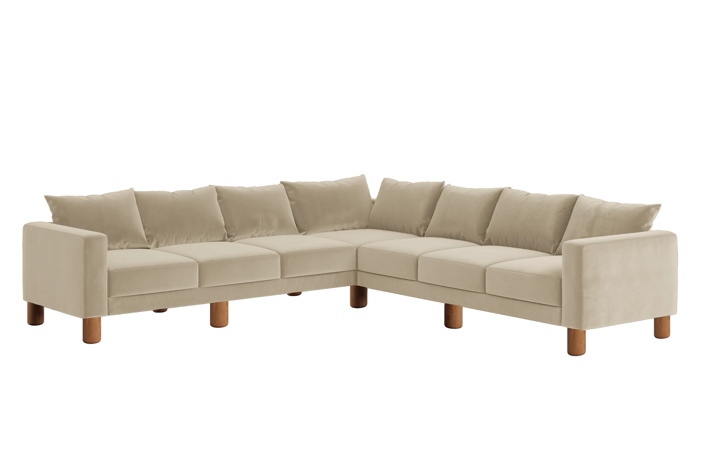 The Essential Corner Sectional (7 Seat) in Recycled Velvet