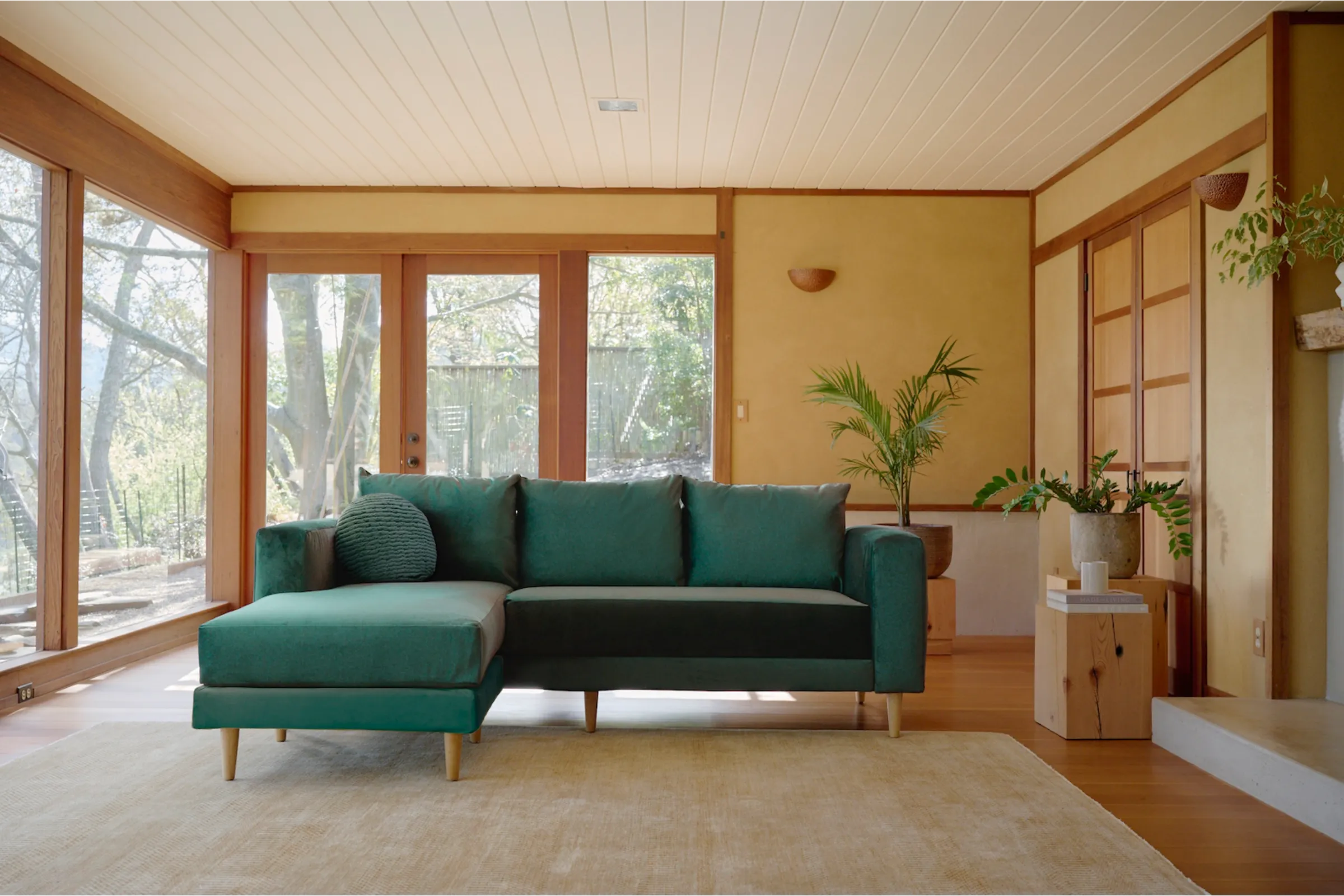 The Essential Sectional in Cactus Leather
