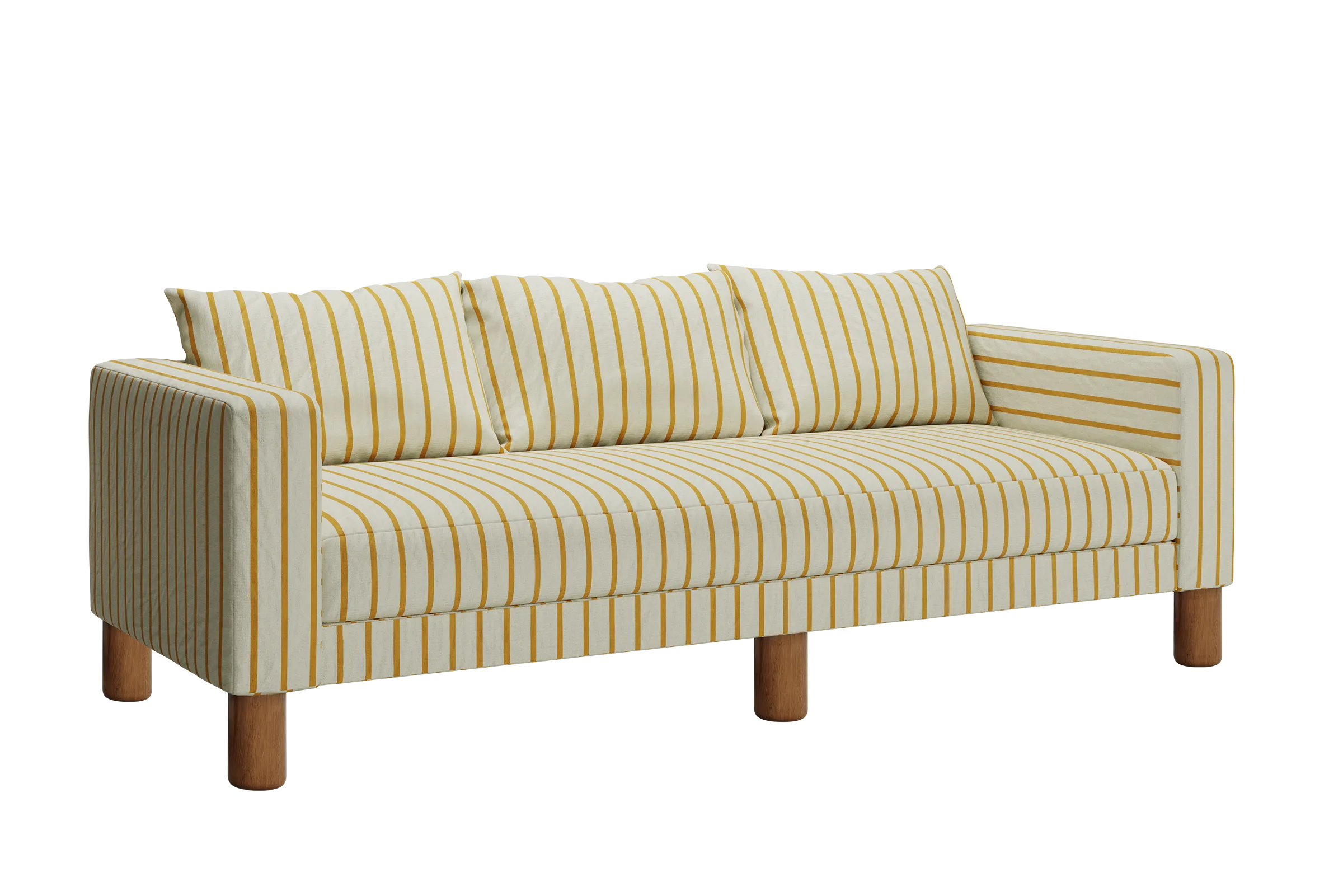 The Essential Sofa in Striped Hemp Blend
