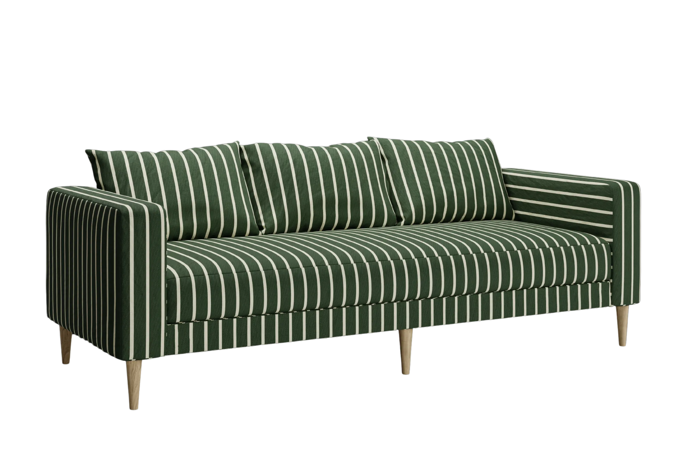 The Essential Sofa in Striped Hemp Blend