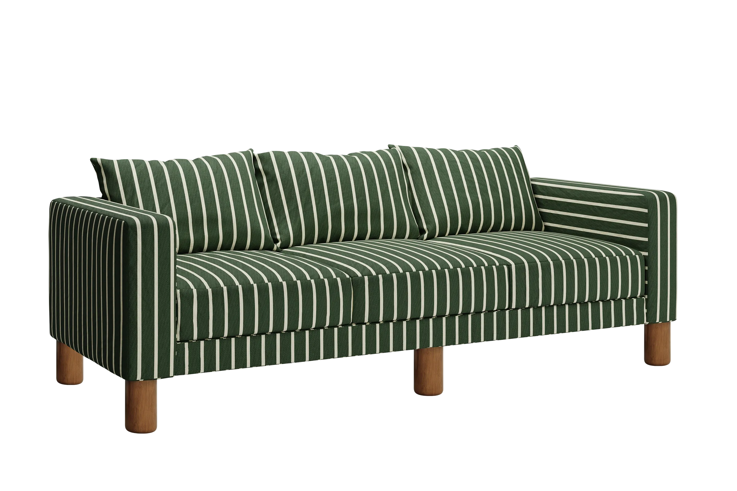 The Essential Sofa in Striped Hemp Blend
