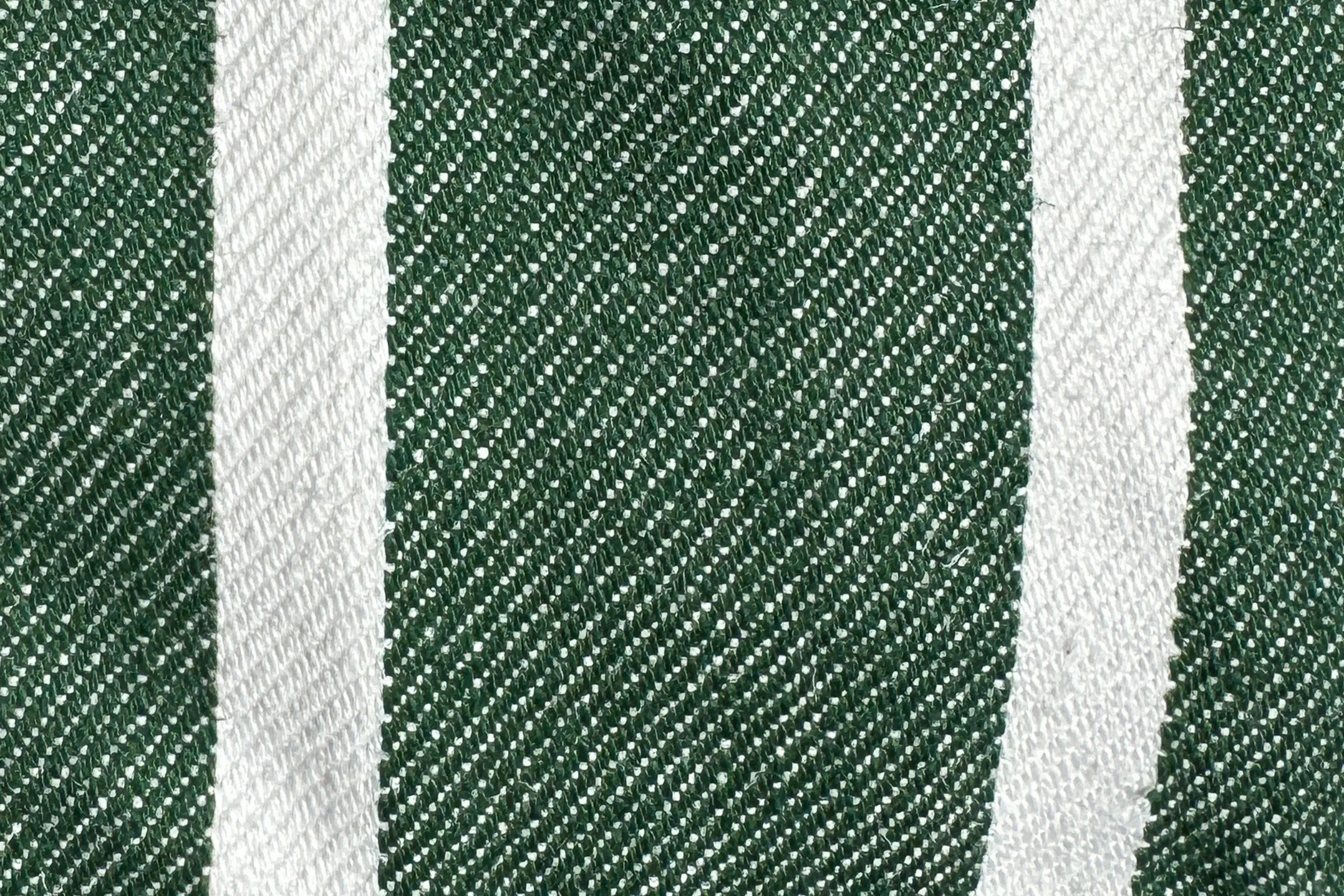 The Evergreen Ottoman in a Striped Hemp Blend