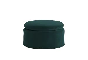 The Evergreen Ottoman in Recycled Velvet