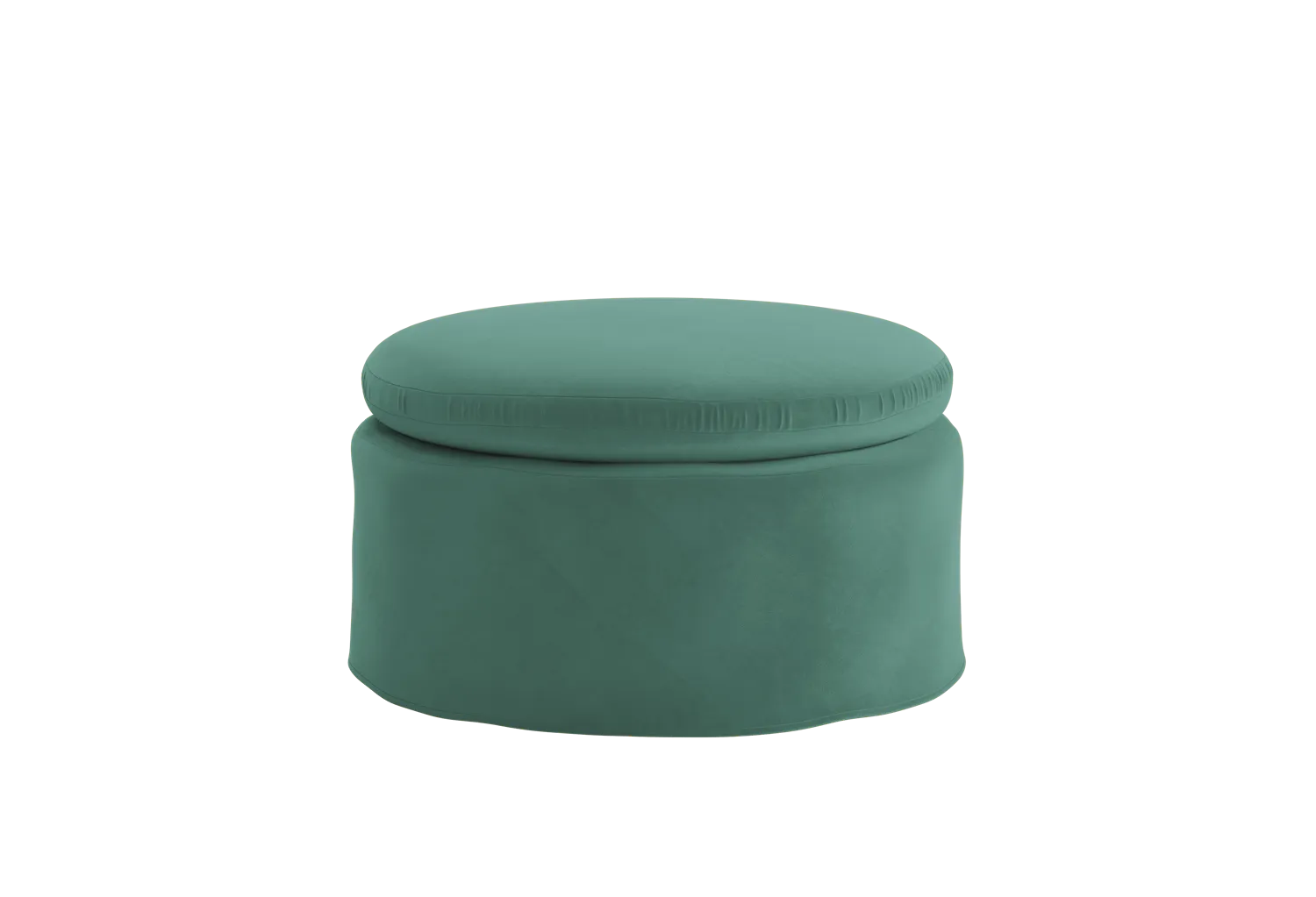 The Evergreen Ottoman in Recycled Velvet