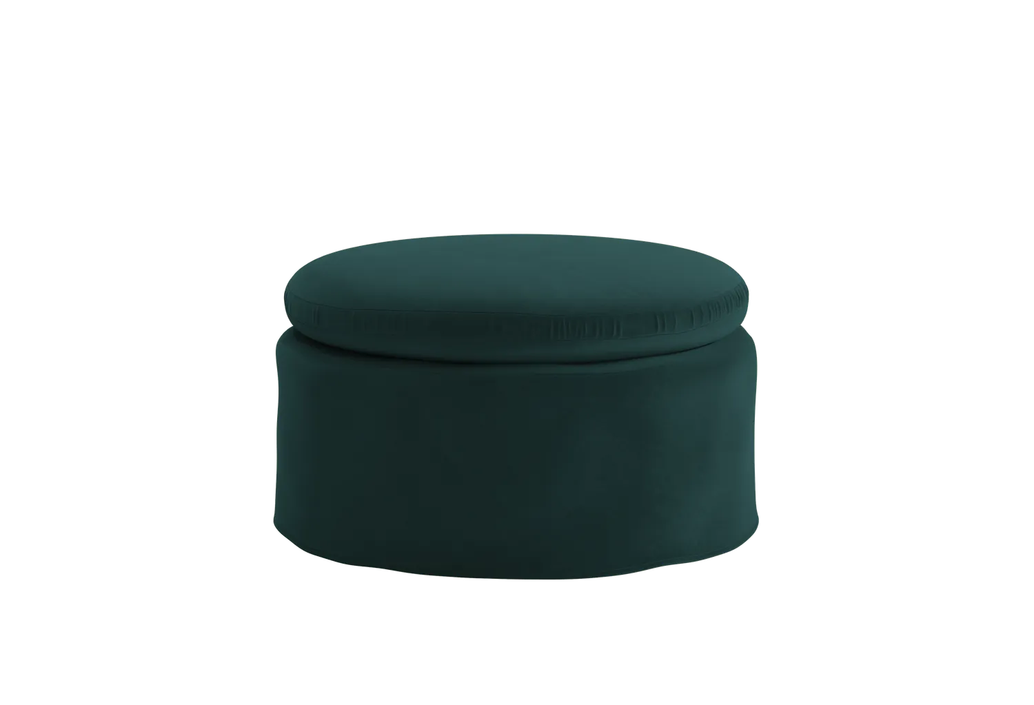 The Evergreen Ottoman in Recycled Velvet