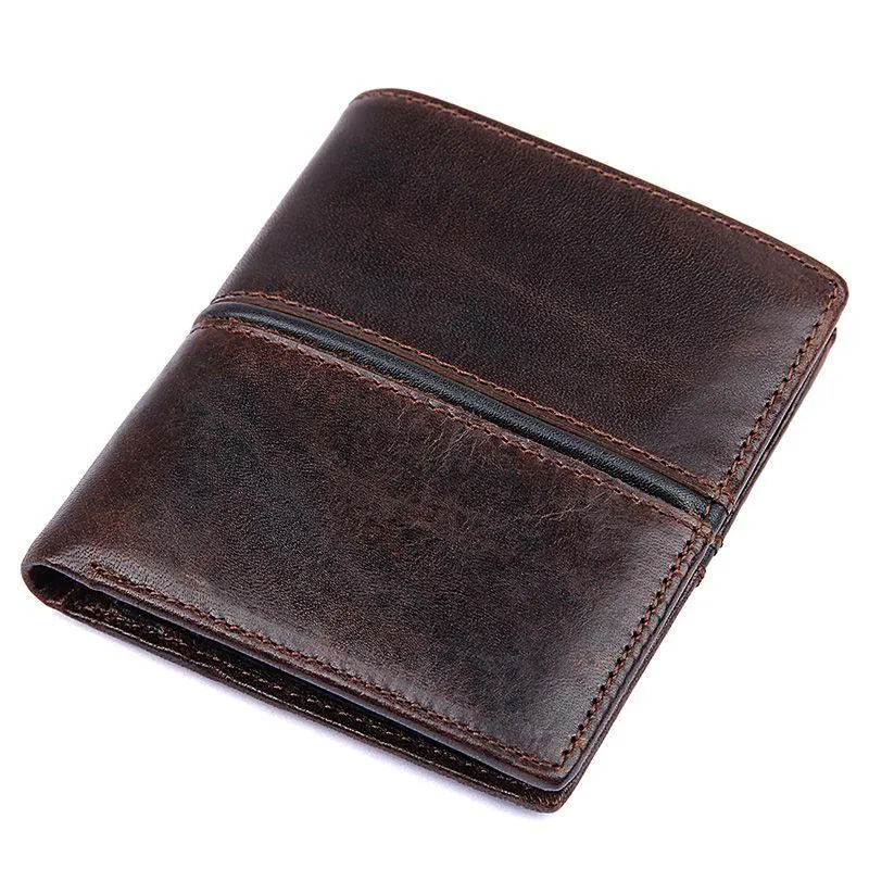 TucciPolo 8157-2Q Mens Cow Leather Dark Brown Cash Holder ID Wallet