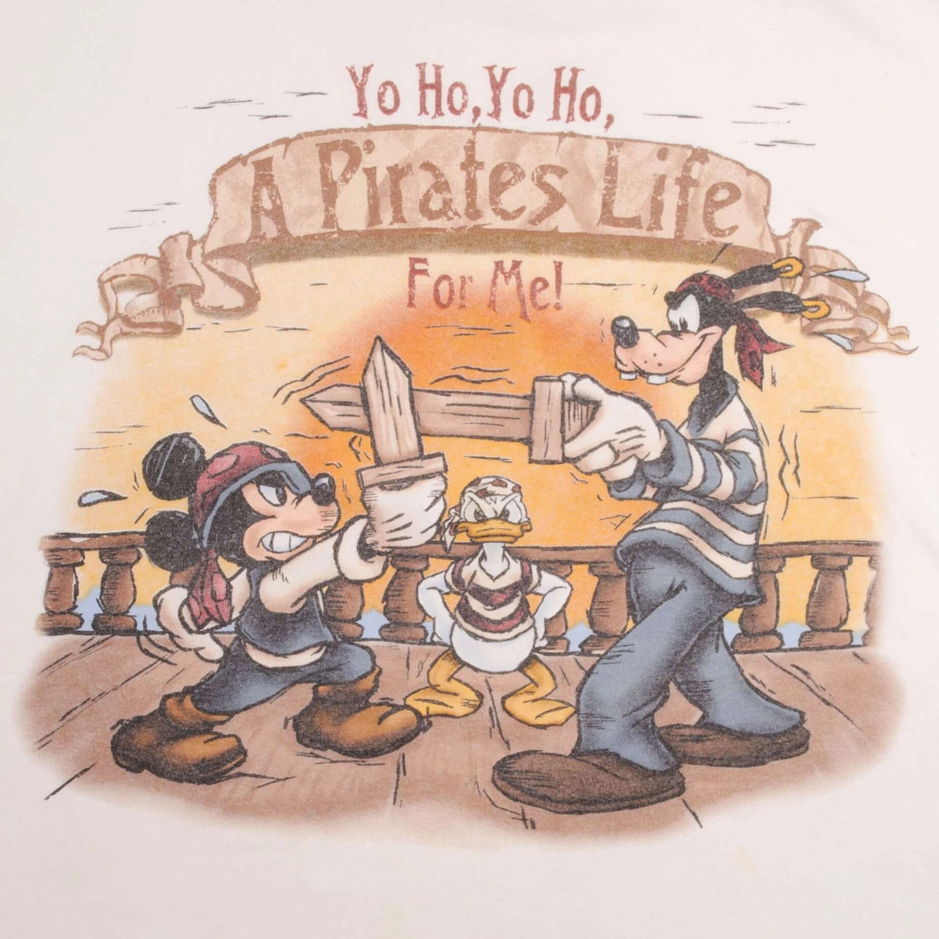 VINTAGE DISNEYLAND MICKEY MOUSE A PIRATE LIFE 1990S TEE SHIRT SZE XL MADE IN USA