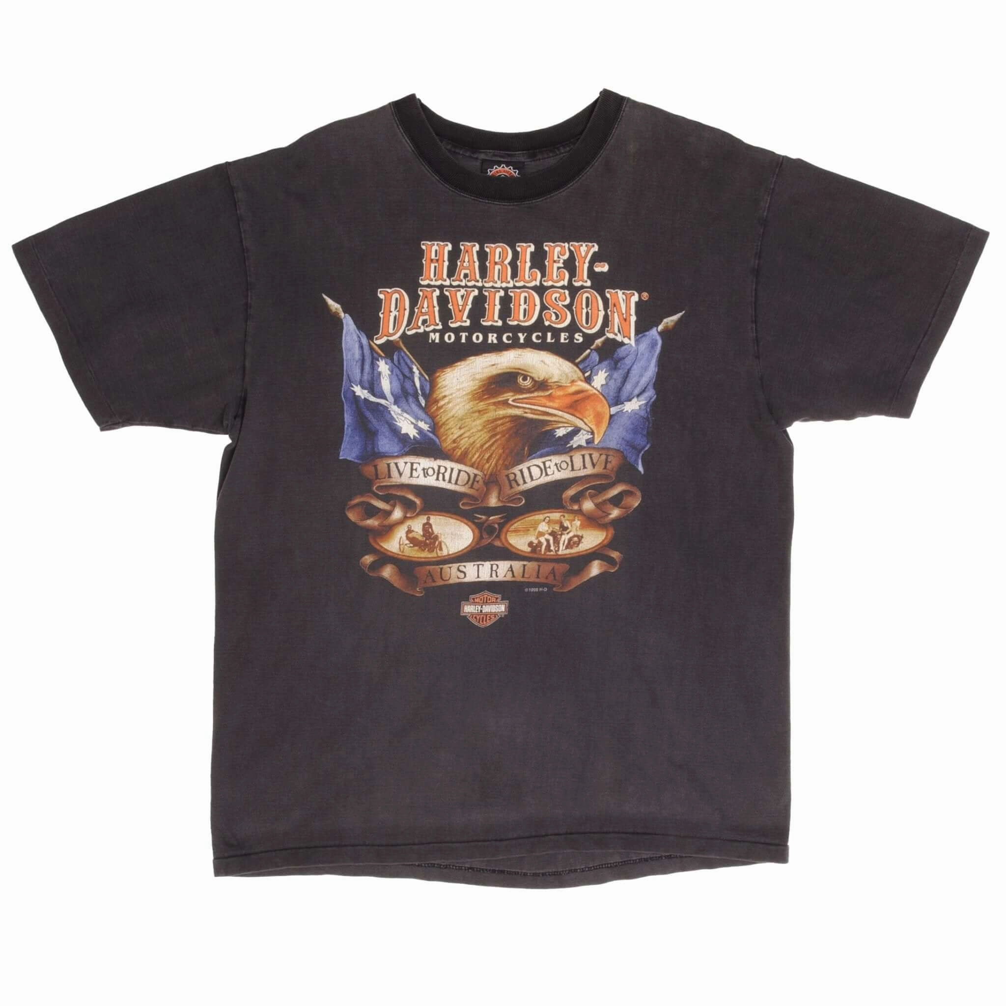 VINTAGE HARLEY DAVIDSON AUSTRALIA TEE SHIRT 1996 SIZE LARGE