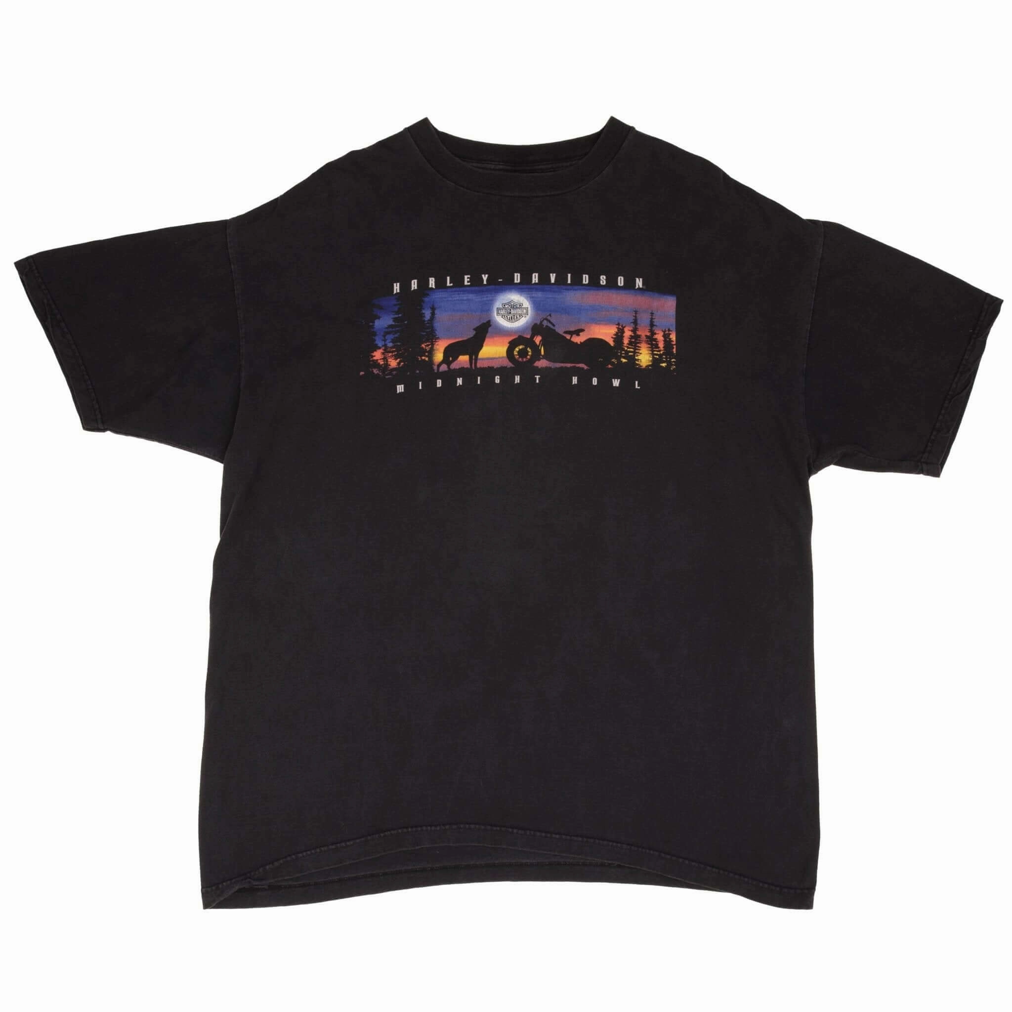 VINTAGE HARLEY DAVIDSON MIDNIGHT HOWL DALLAS TX TEE SHIRT 1999 2XL MADE IN USA