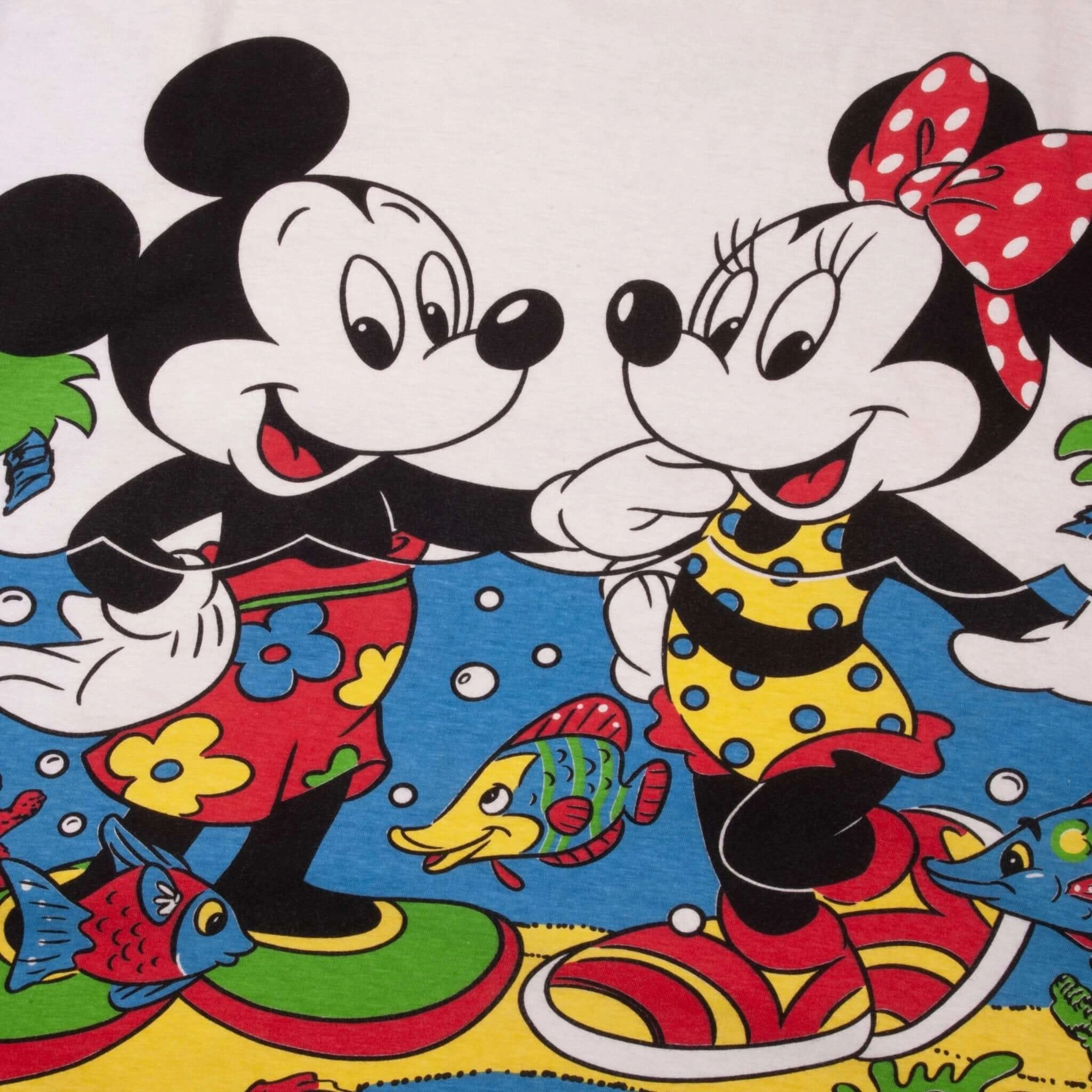VINTAGE WALT DISNEY MICKEY & MINNIE MOUSE 1990S TEE SHIRT SIZE XL