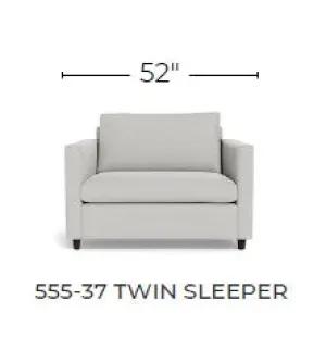 Wallace 52" Leather Untufted Twin Sleeper Sofa
