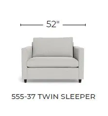 Wallace 52" Leather Untufted Twin Sleeper Sofa