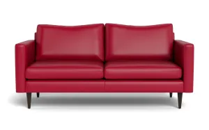 Wallace 74" Leather Untufted Apartment Sofa