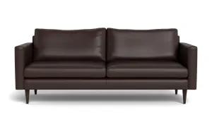 Wallace 85" Leather Untufted Sofa