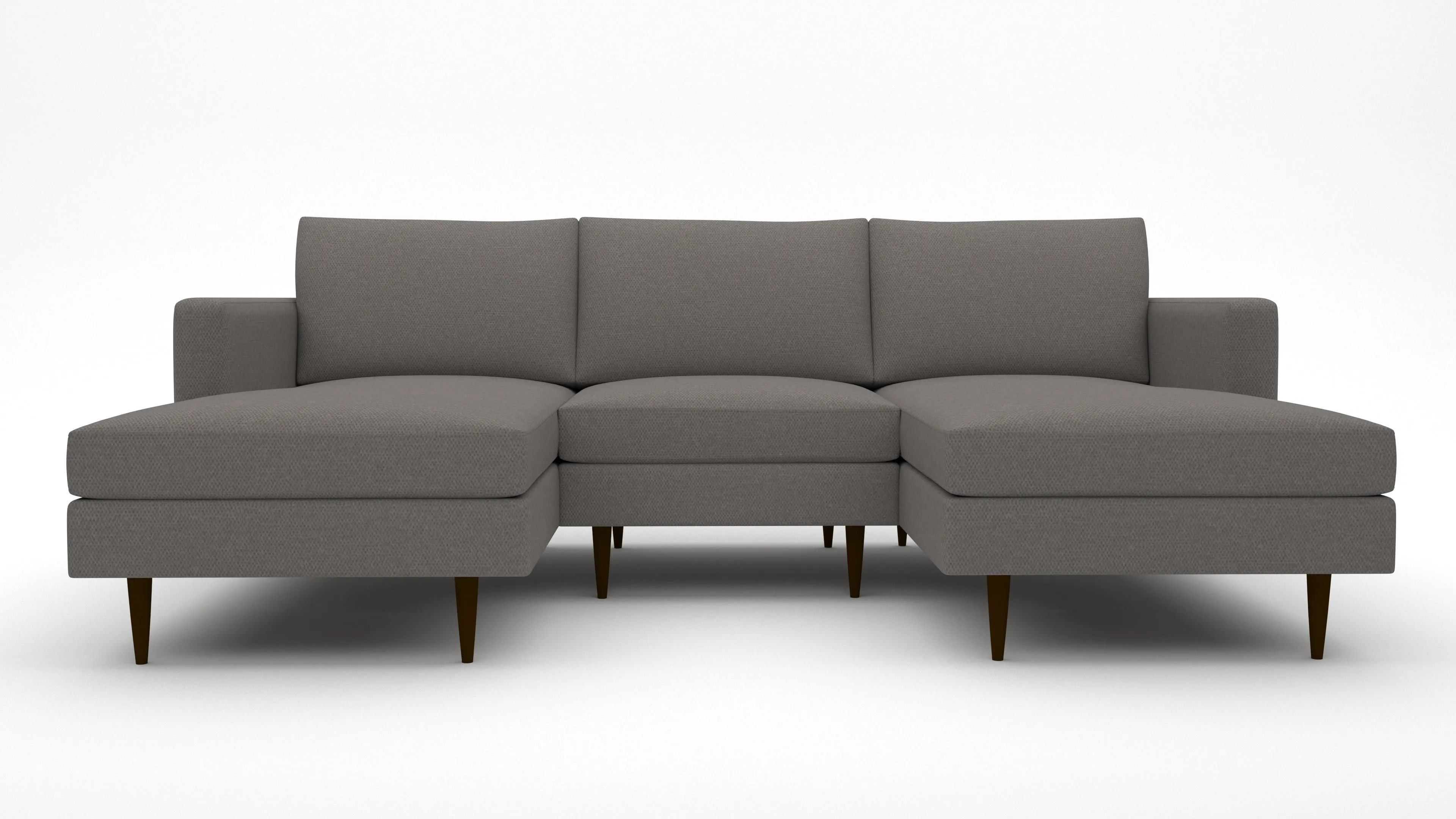 Wallace 96" Untufted Double Chaise With Armless Chair