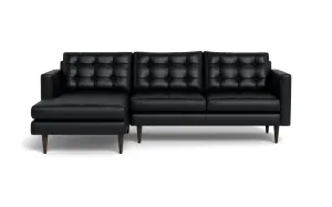 Wallace 98" Leather Left Chaise Sectional