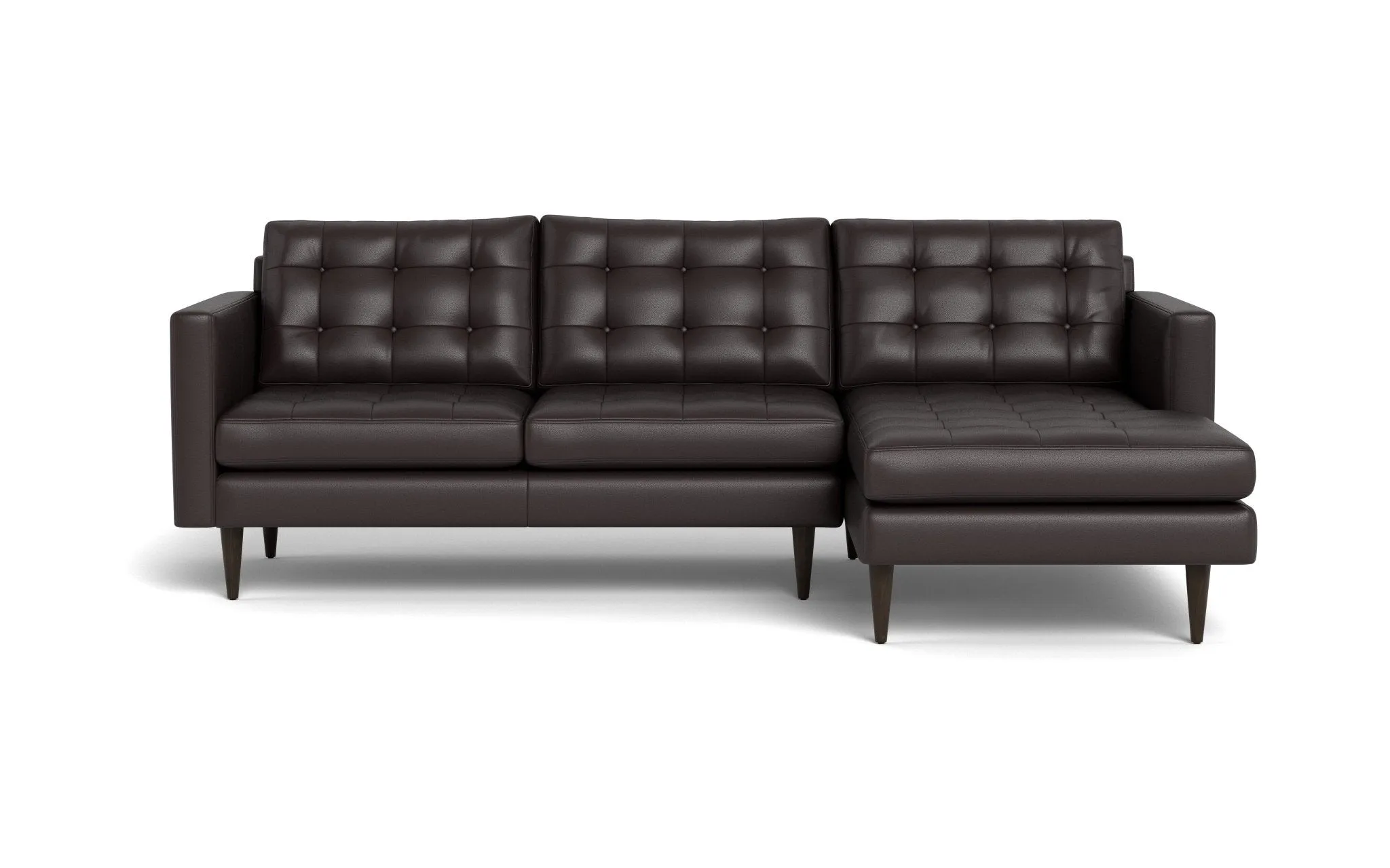 Wallace 98" Leather Right Chaise Sectional