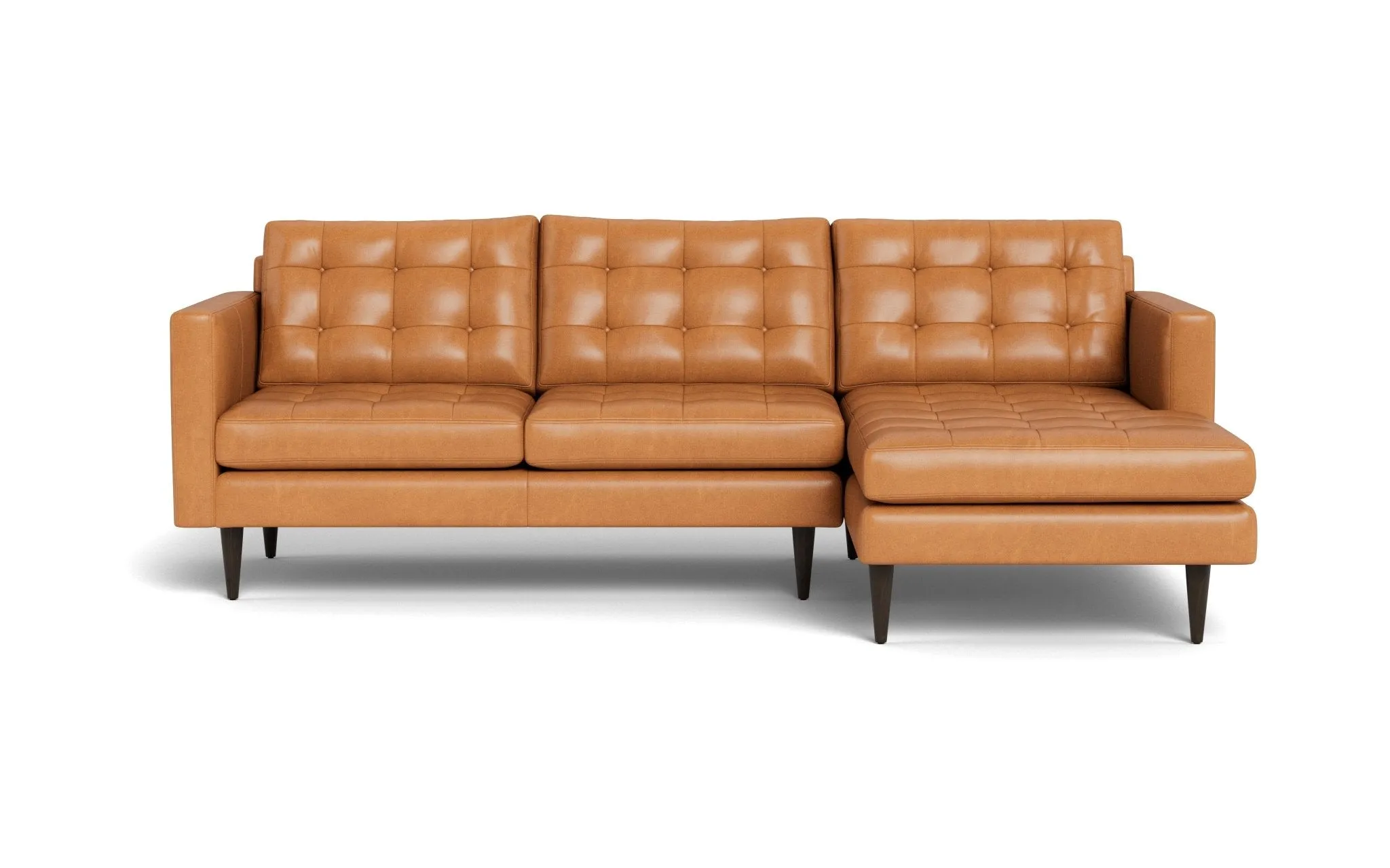Wallace 98" Leather Right Chaise Sectional