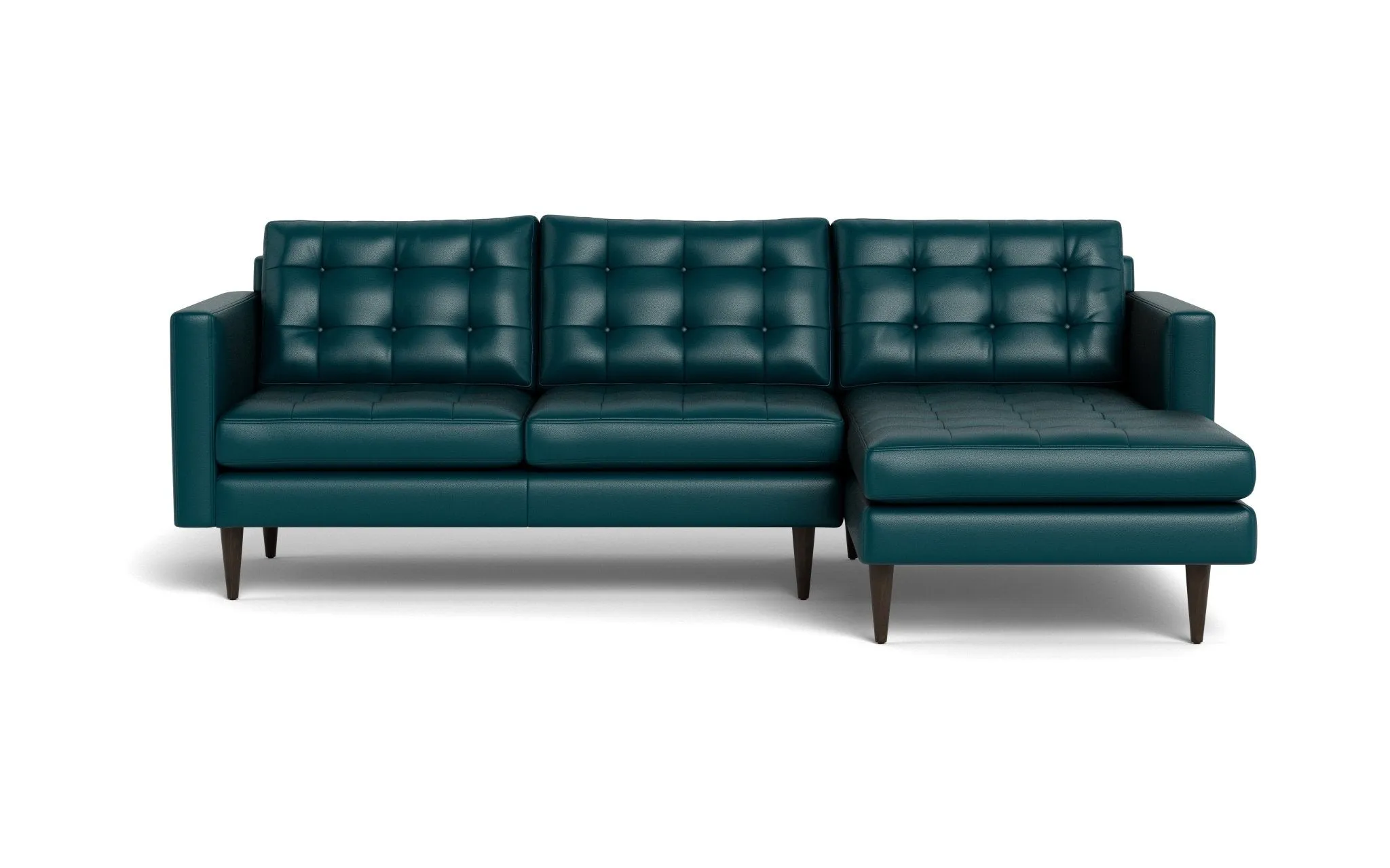 Wallace 98" Leather Right Chaise Sectional