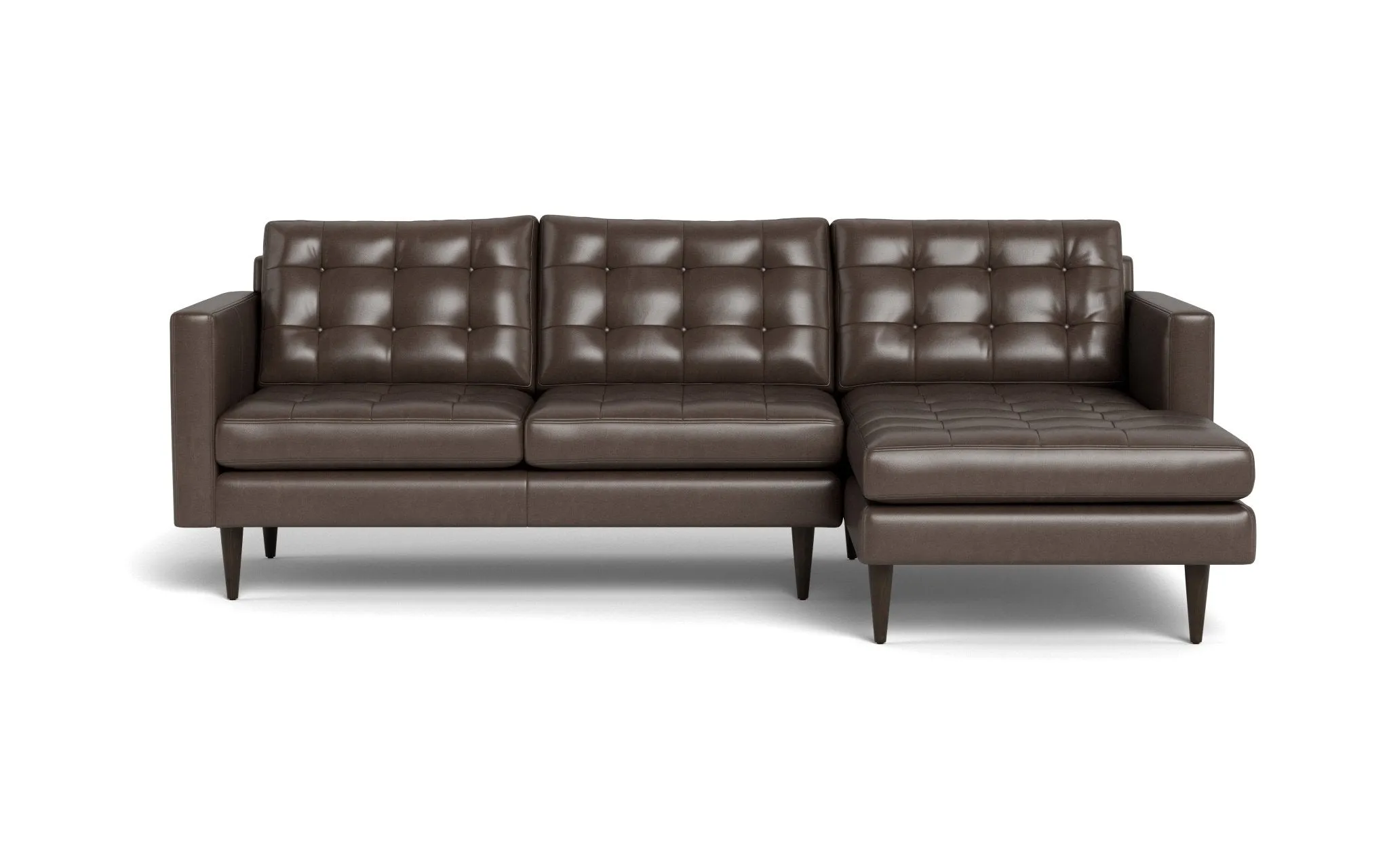 Wallace 98" Leather Right Chaise Sectional