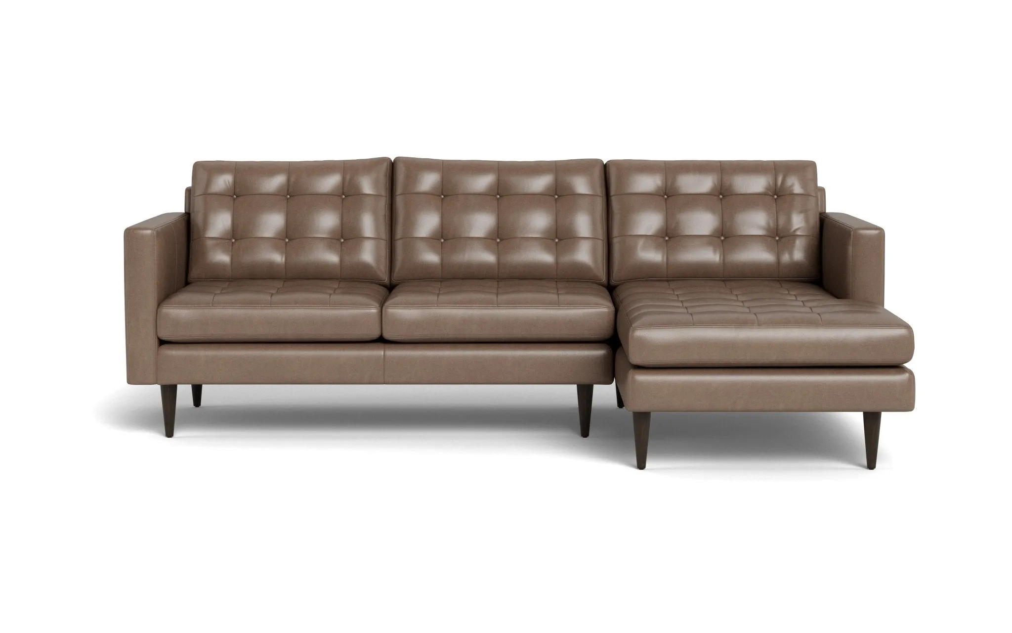 Wallace 98" Leather Right Chaise Sectional
