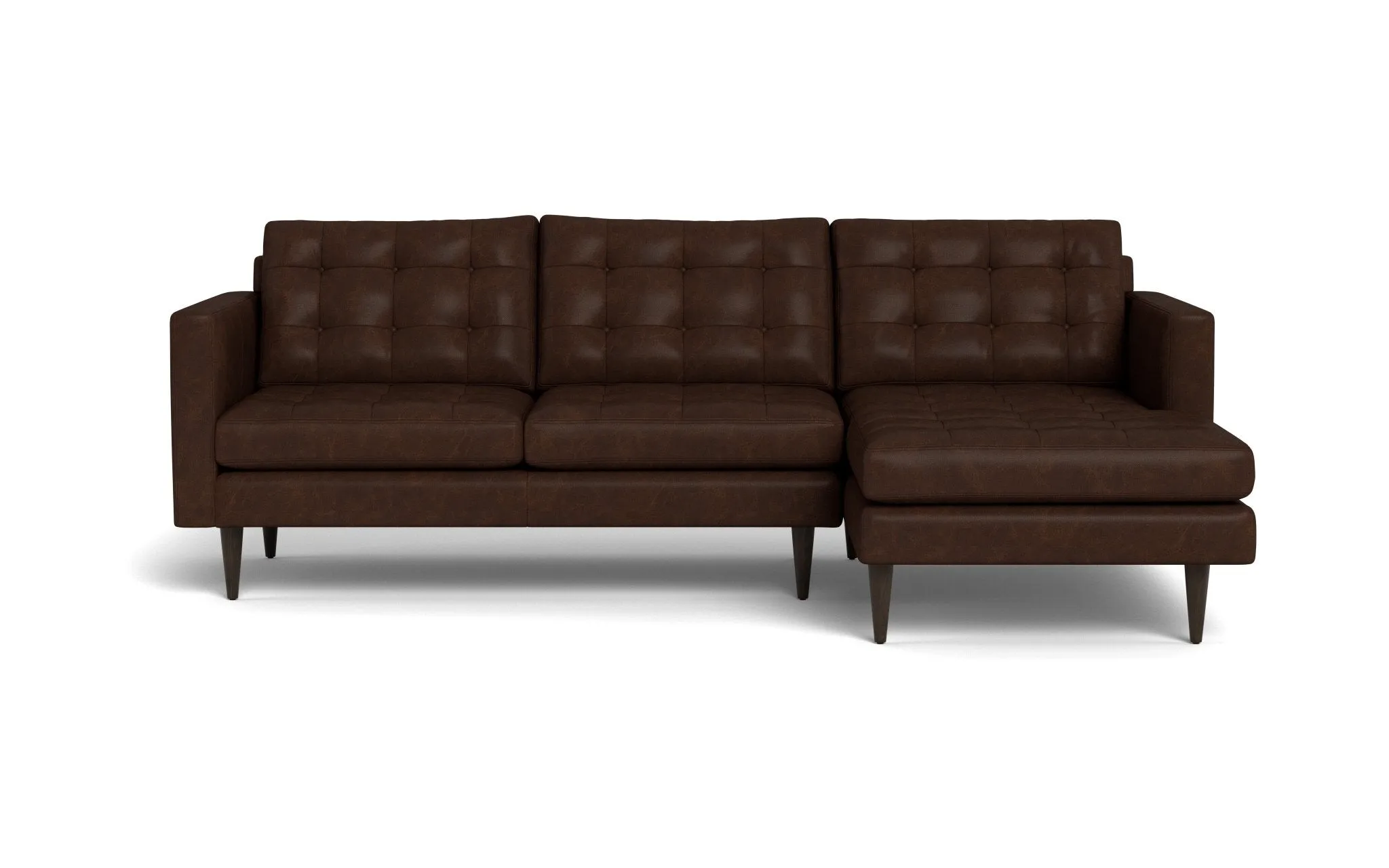 Wallace 98" Leather Right Chaise Sectional