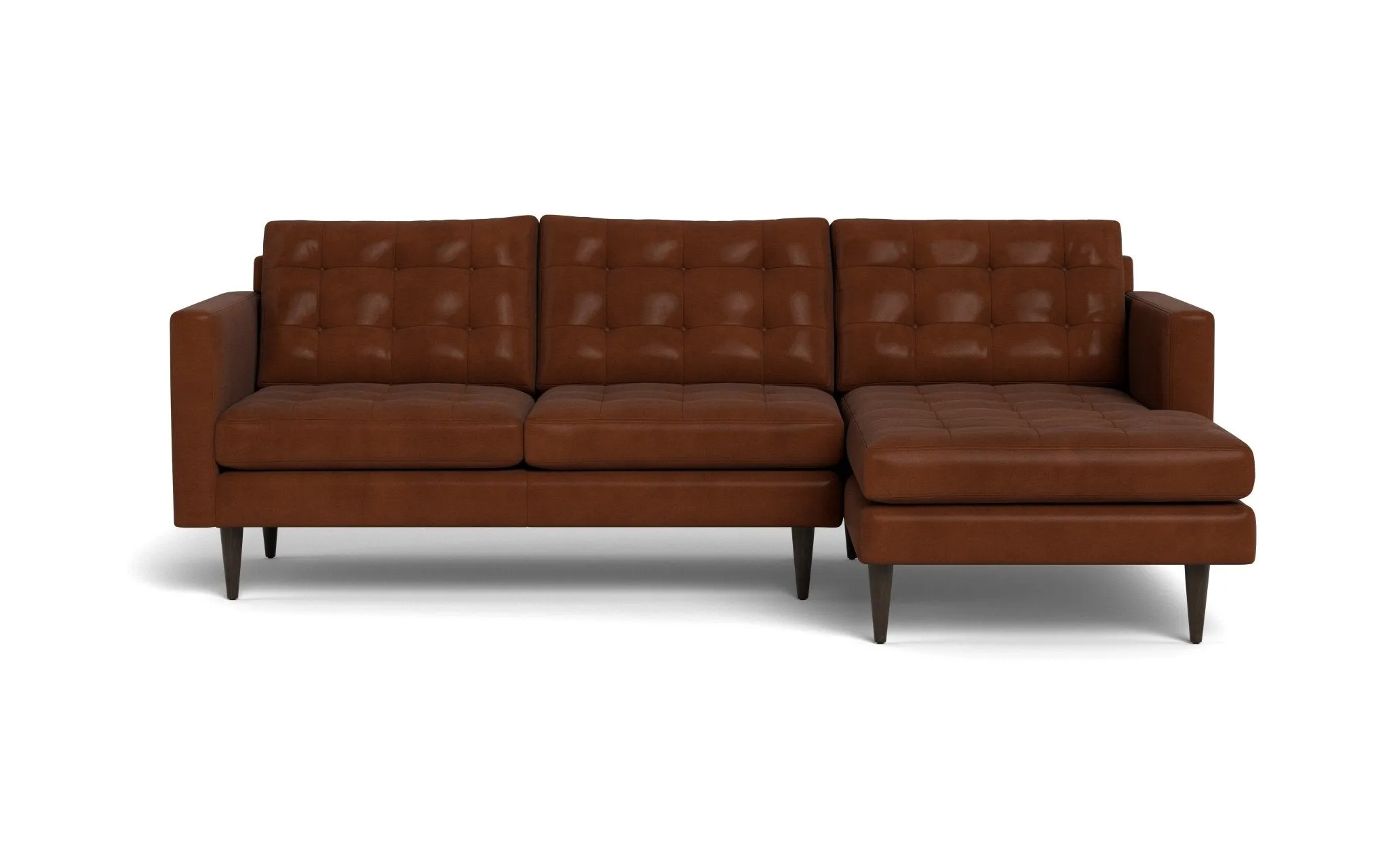 Wallace 98" Leather Right Chaise Sectional