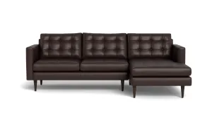 Wallace 98" Leather Right Chaise Sectional