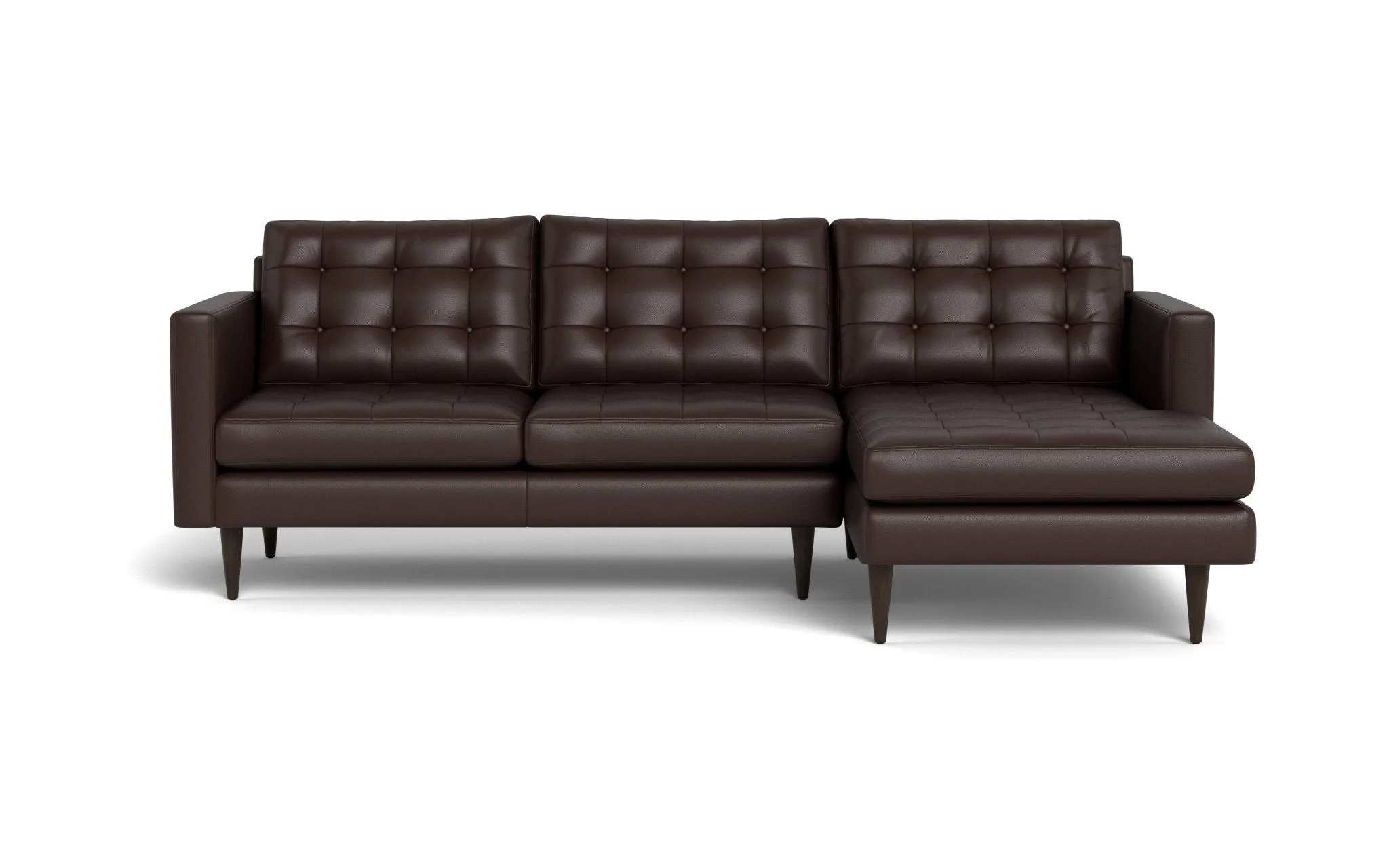 Wallace 98" Leather Right Chaise Sectional