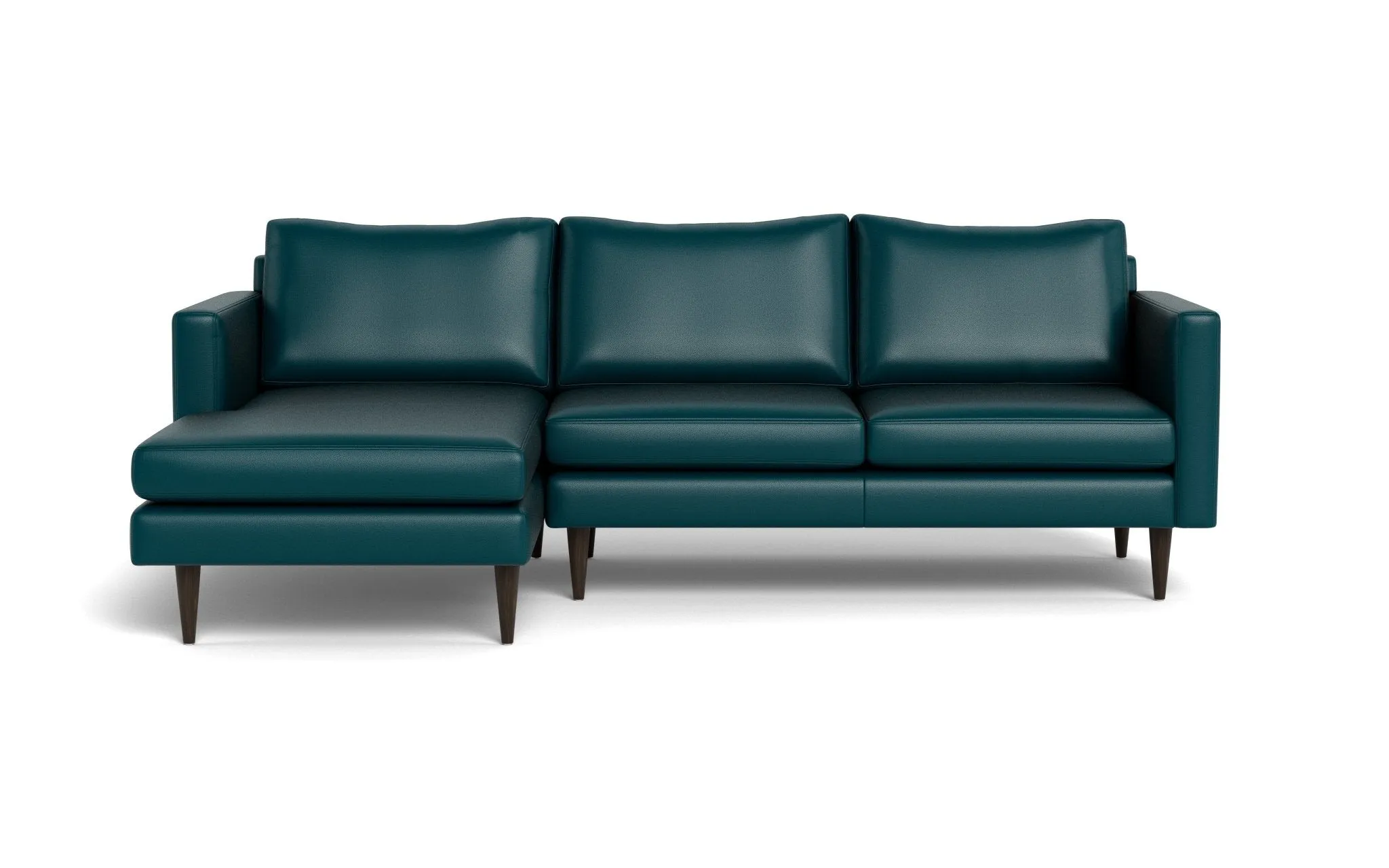 Wallace 98" Leather Untufted Left Chaise Sectional