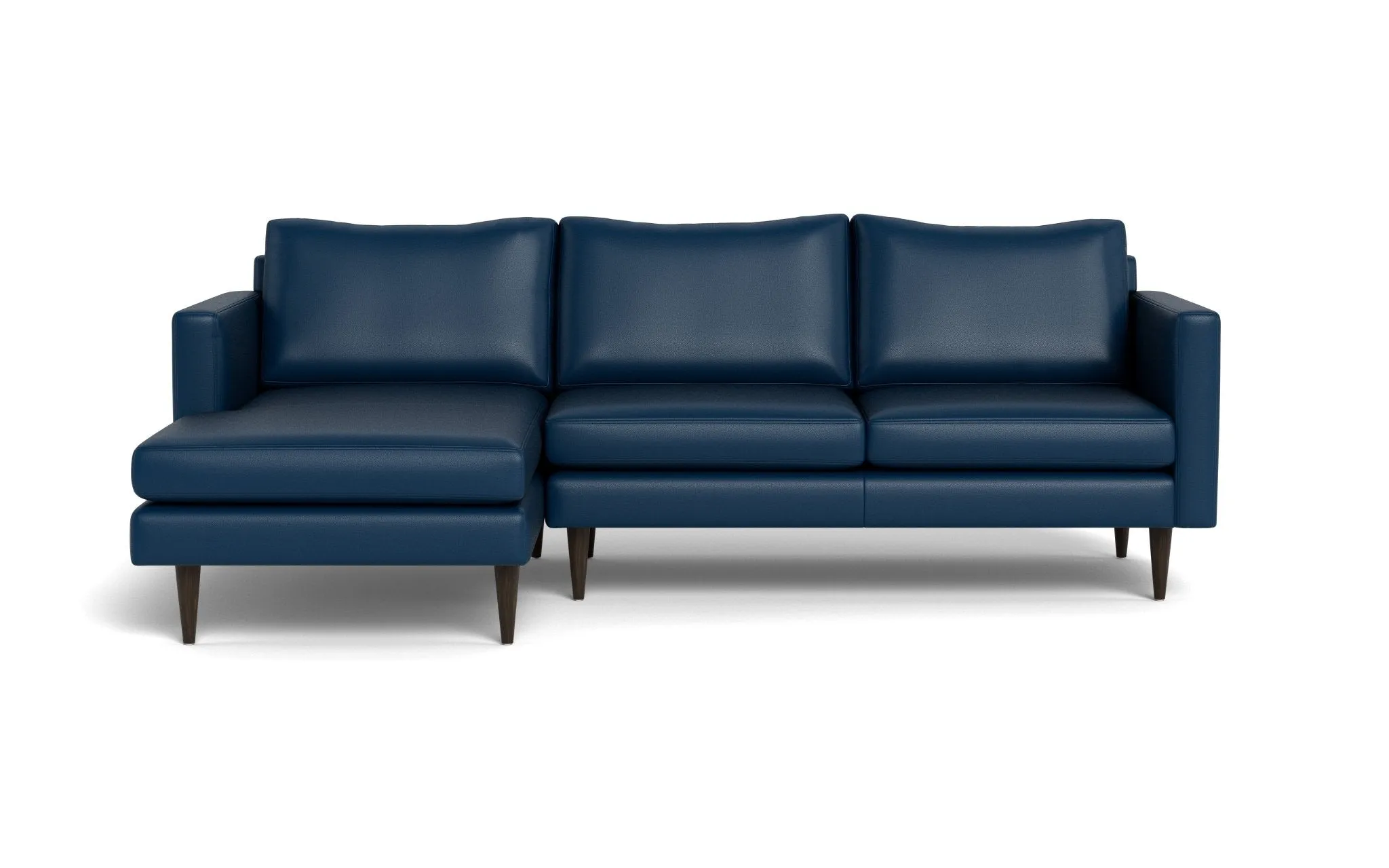Wallace 98" Leather Untufted Left Chaise Sectional