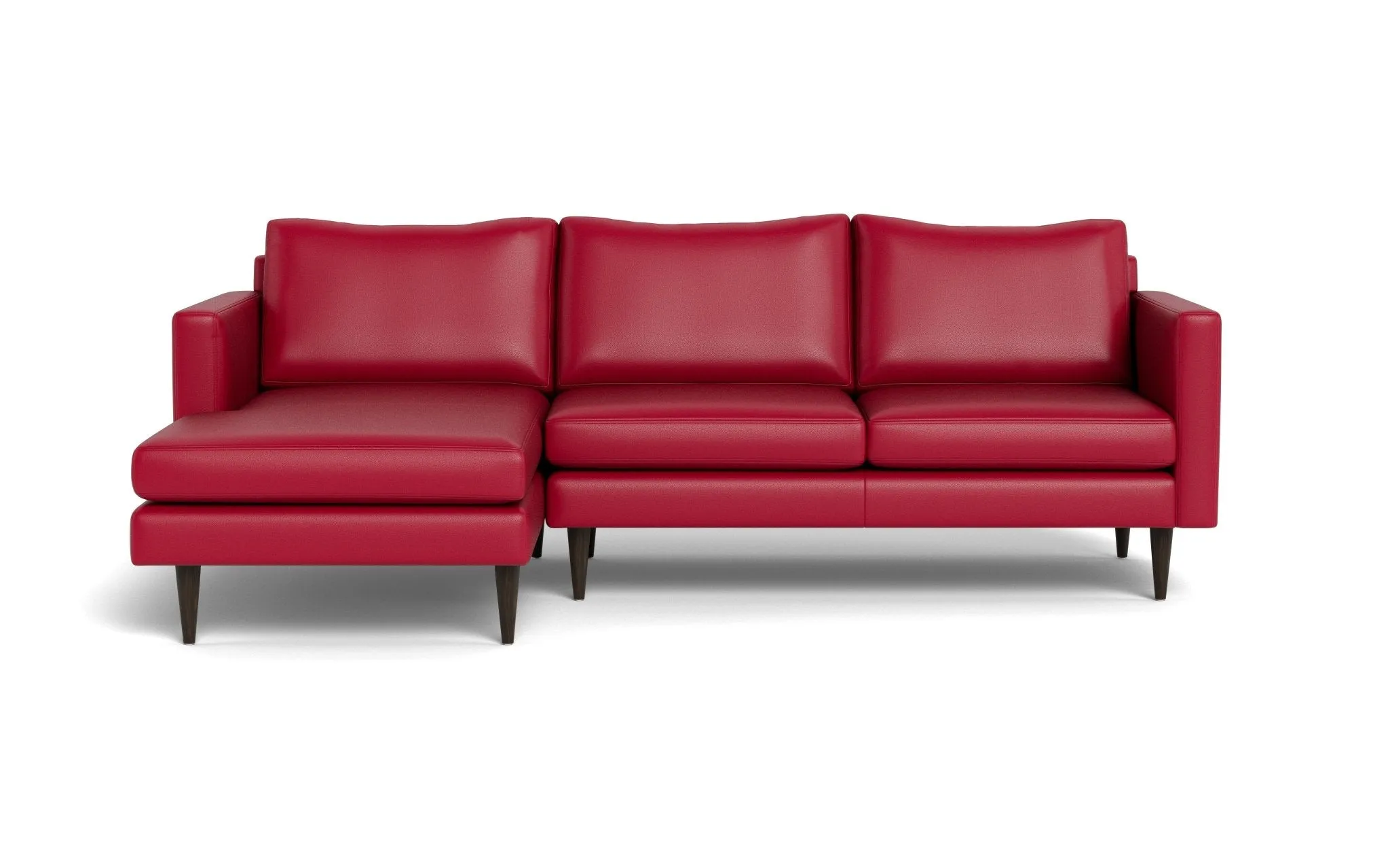 Wallace 98" Leather Untufted Left Chaise Sectional