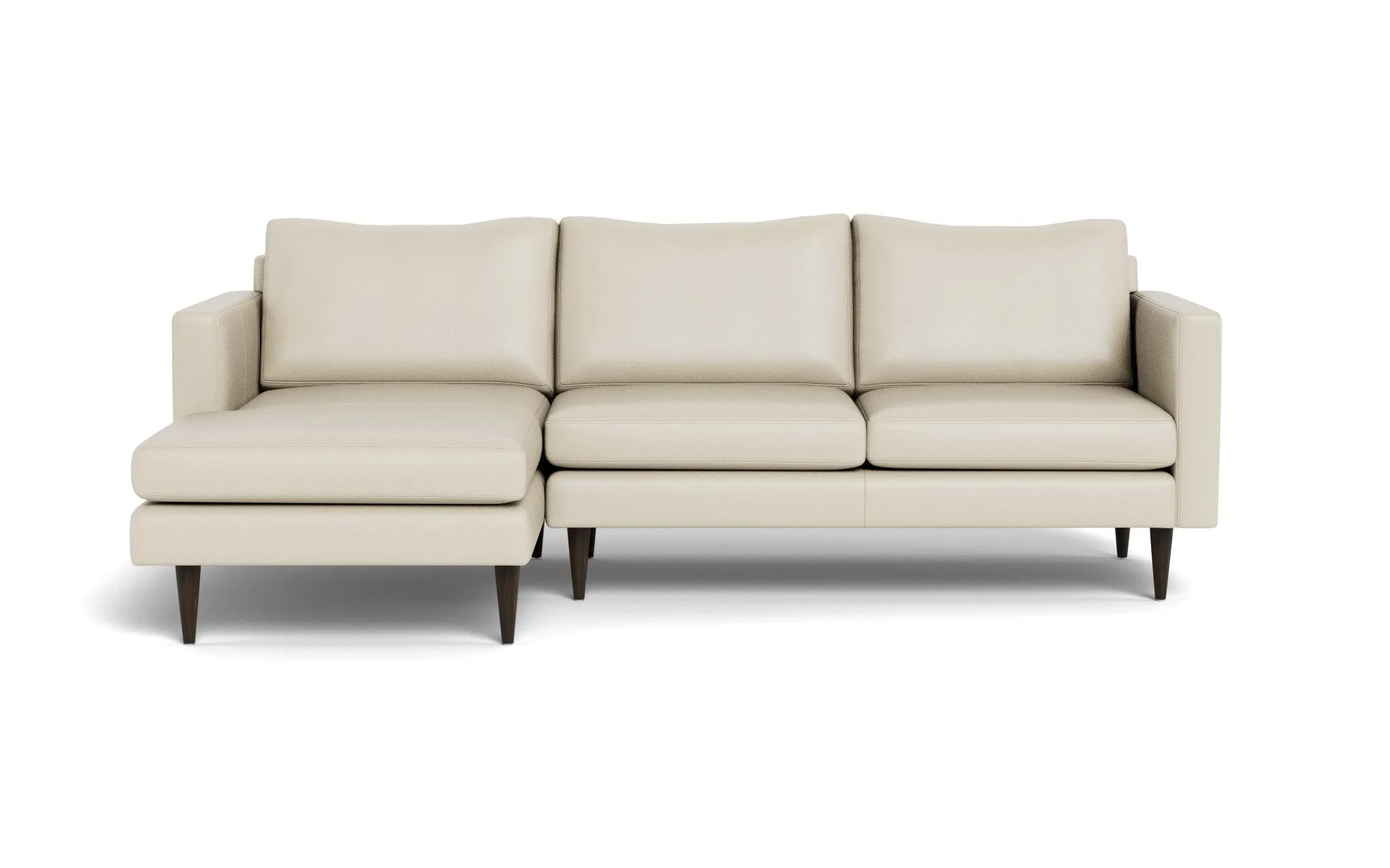 Wallace 98" Leather Untufted Left Chaise Sectional