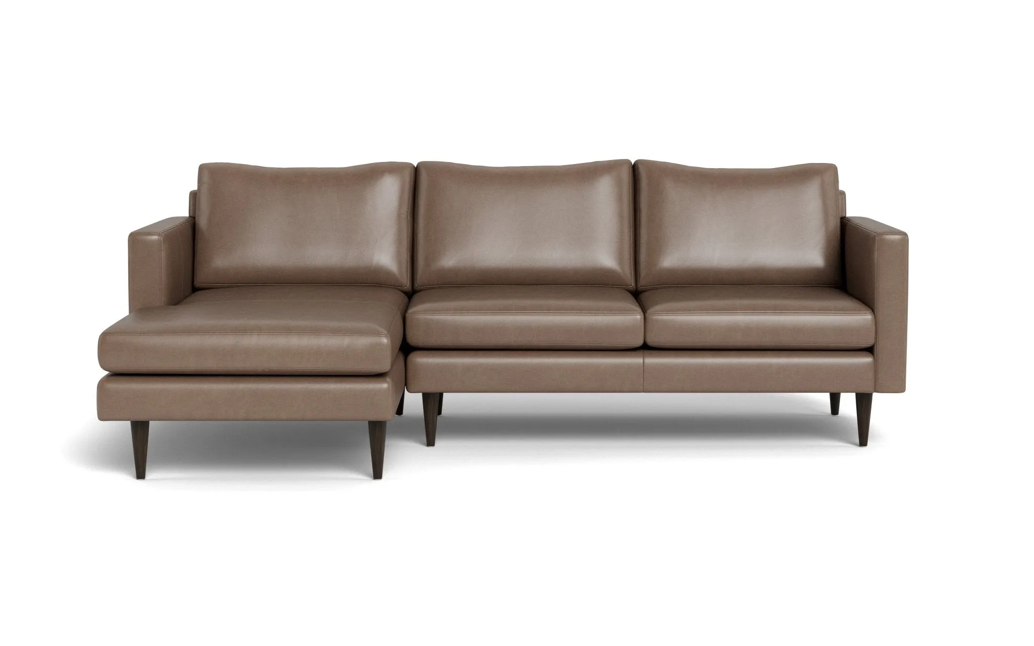Wallace 98" Leather Untufted Left Chaise Sectional