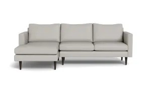 Wallace 98" Leather Untufted Left Chaise Sectional