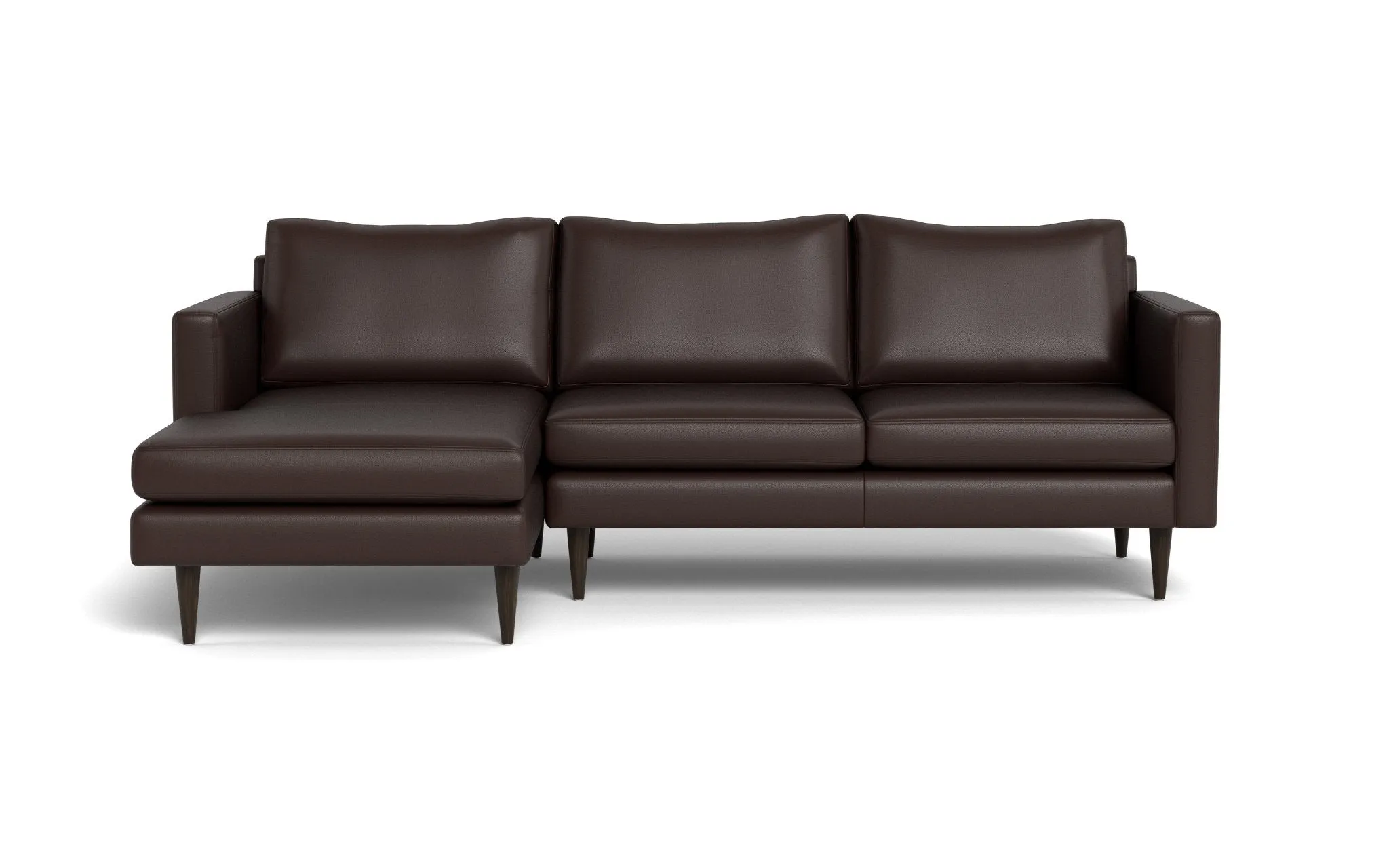 Wallace 98" Leather Untufted Left Chaise Sectional
