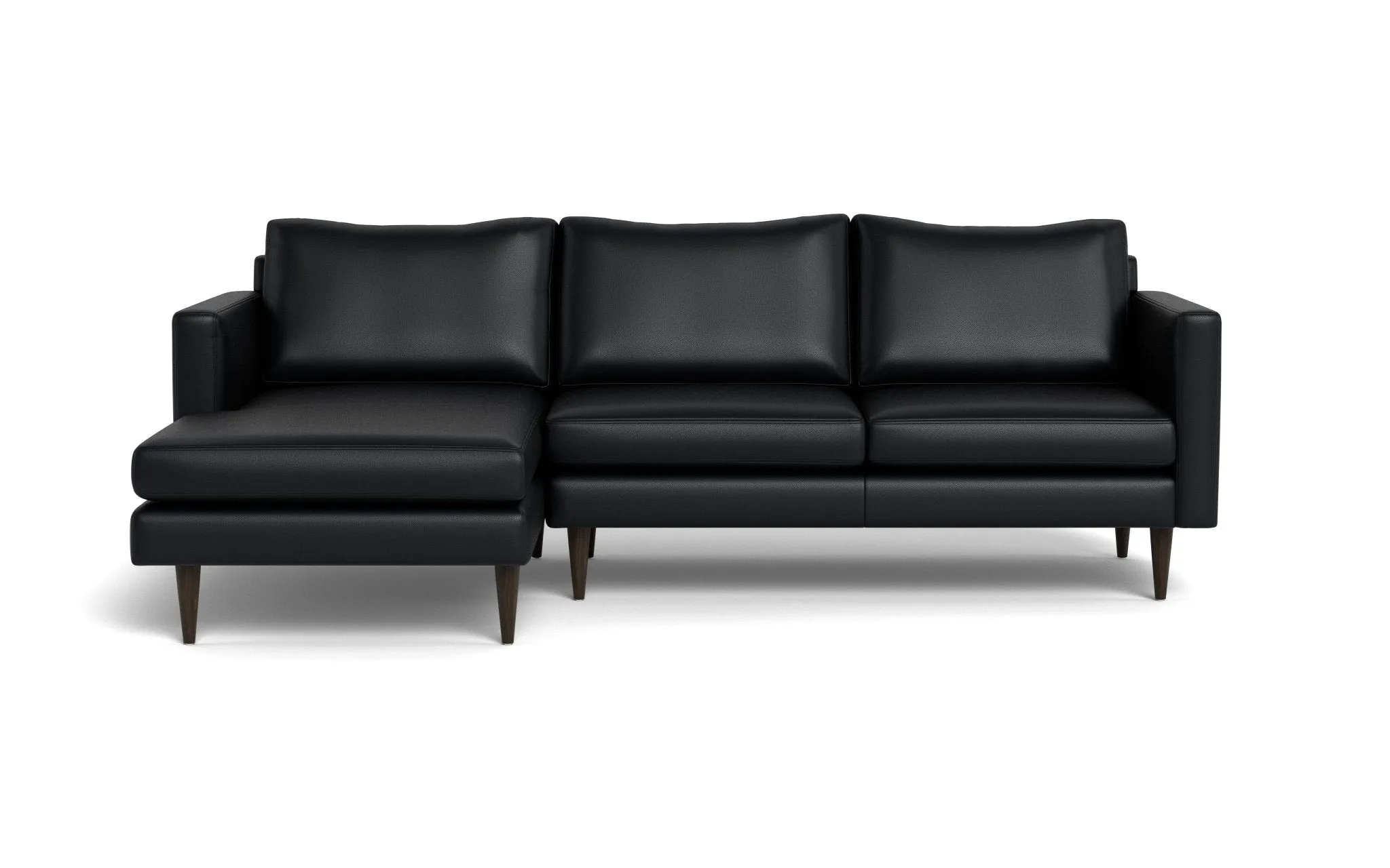 Wallace 98" Leather Untufted Left Chaise Sectional