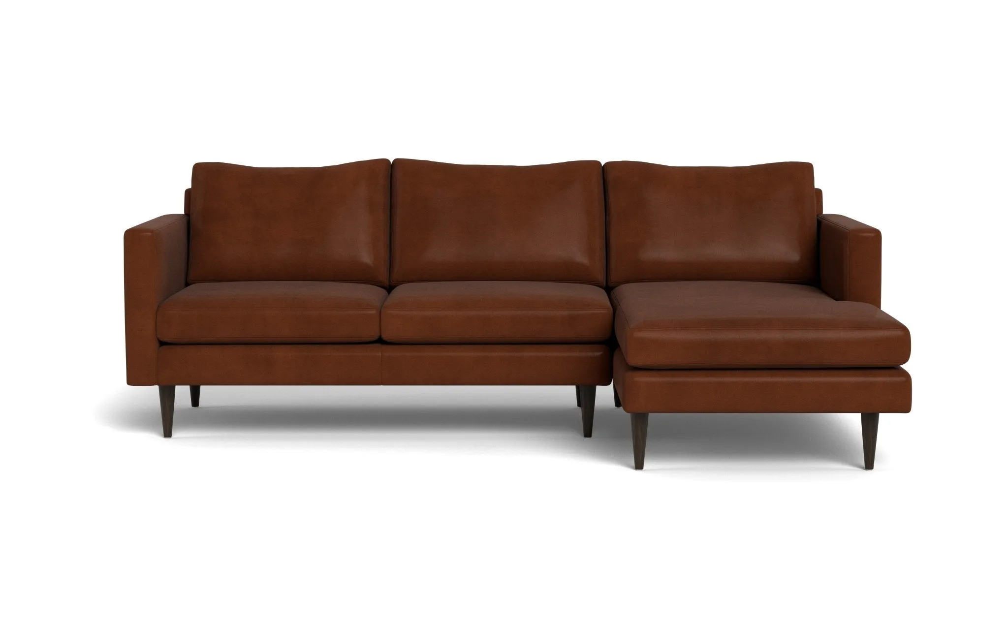 Wallace 98" Leather Untufted Right Chaise Sectional