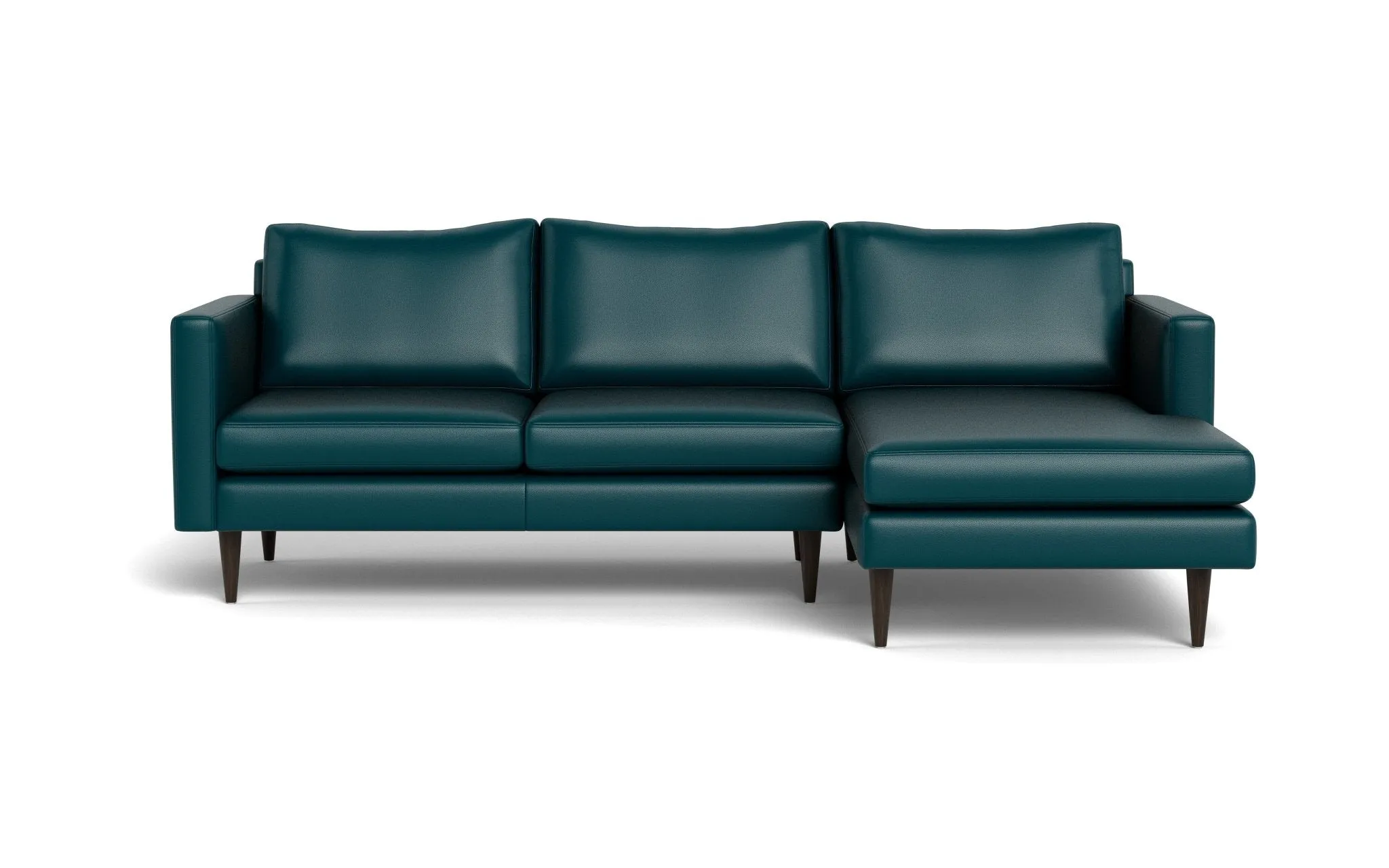 Wallace 98" Leather Untufted Right Chaise Sectional